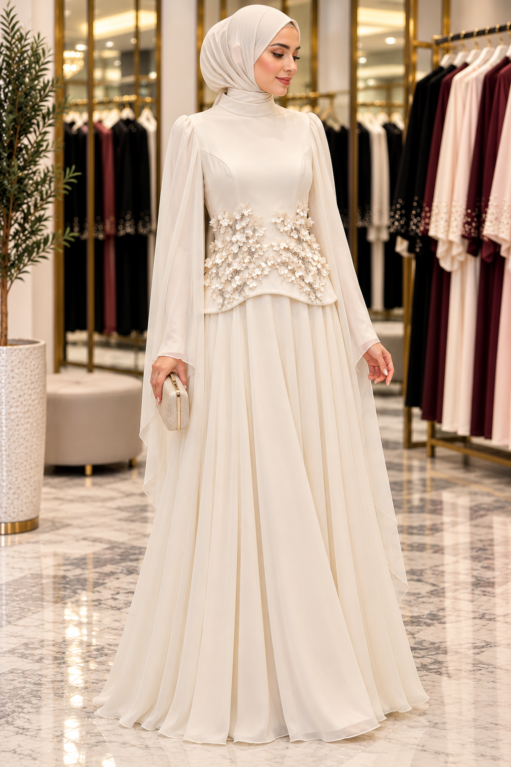 Hakimoda Kadın Mirabel Adriana Vanilya AbiyeLP8036
