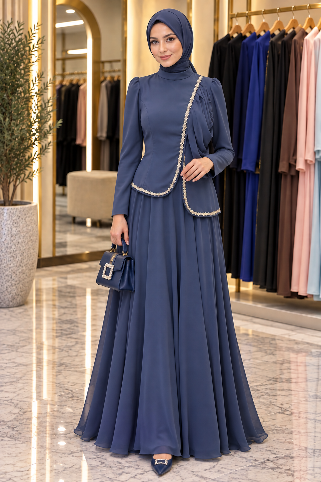 Hakimoda Kadın Miraya Adriana Siyah AbiyeLP8017