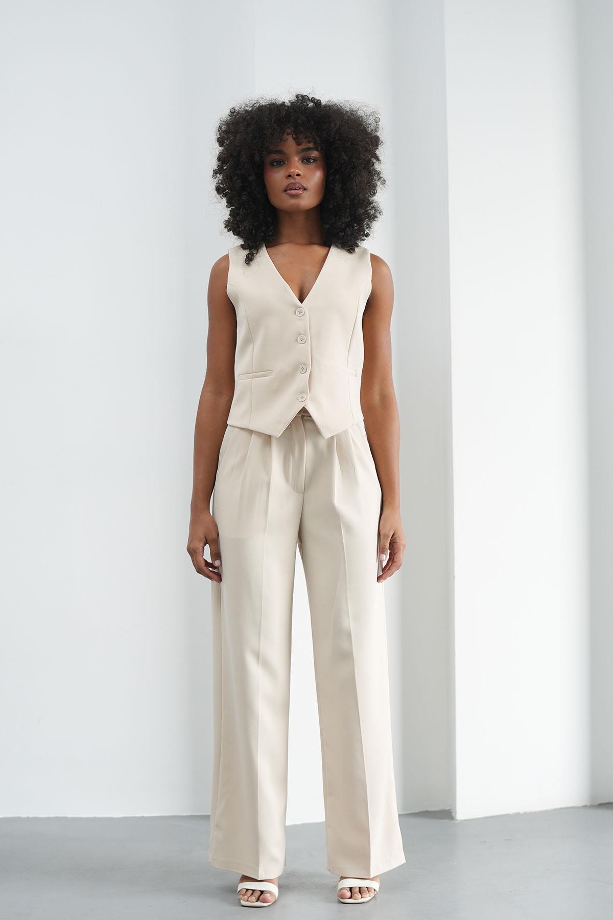 Klasik Düğmeli Taş YelekHM1338