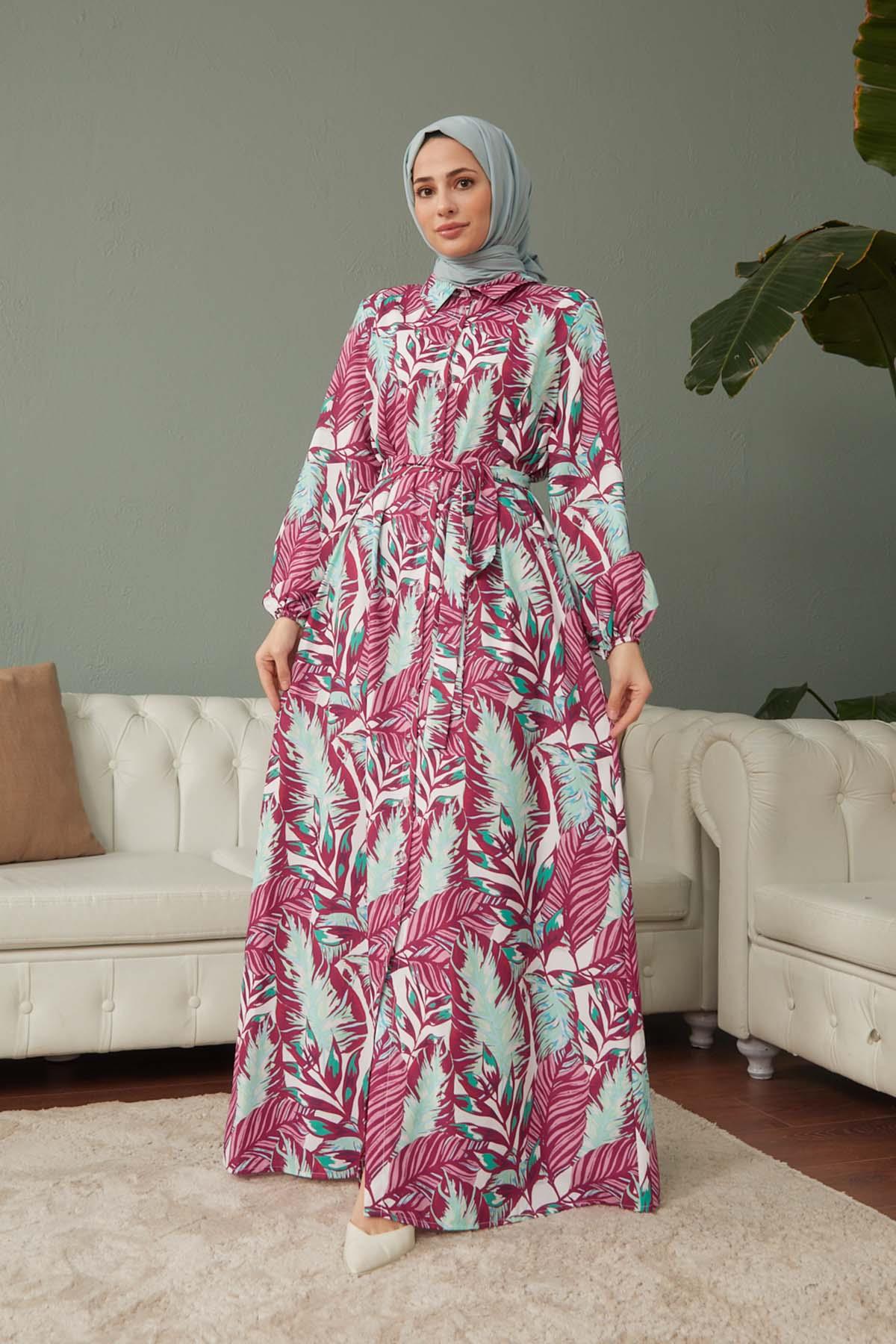 Tesettür Alisa Jessica Elbise Bordohm4153