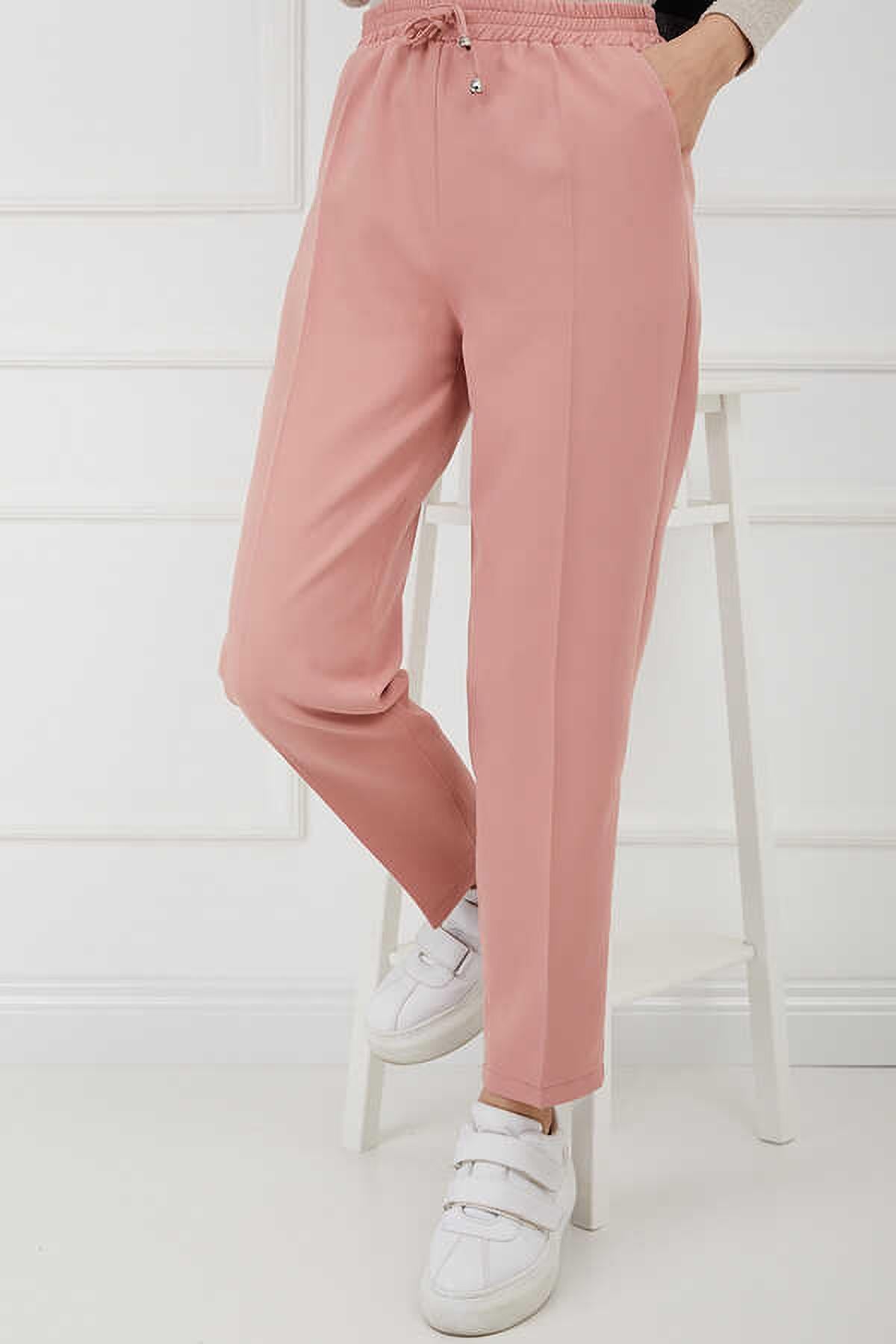 Tesettür Beli Lastikli Pantolon PudraHM2794