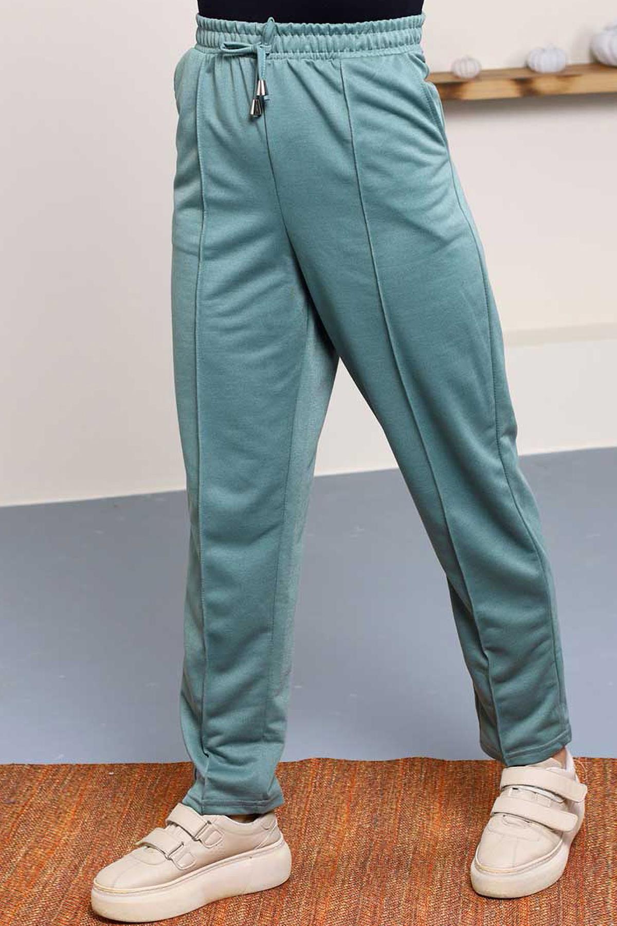 Tesettür Beli Lastikli Stoperli Pantolon MintHM2252