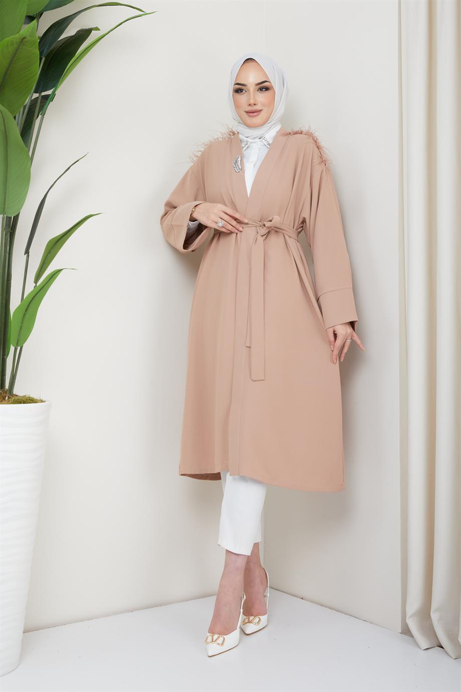 Tesettür Esle Krep Kimono Vizonhm4151