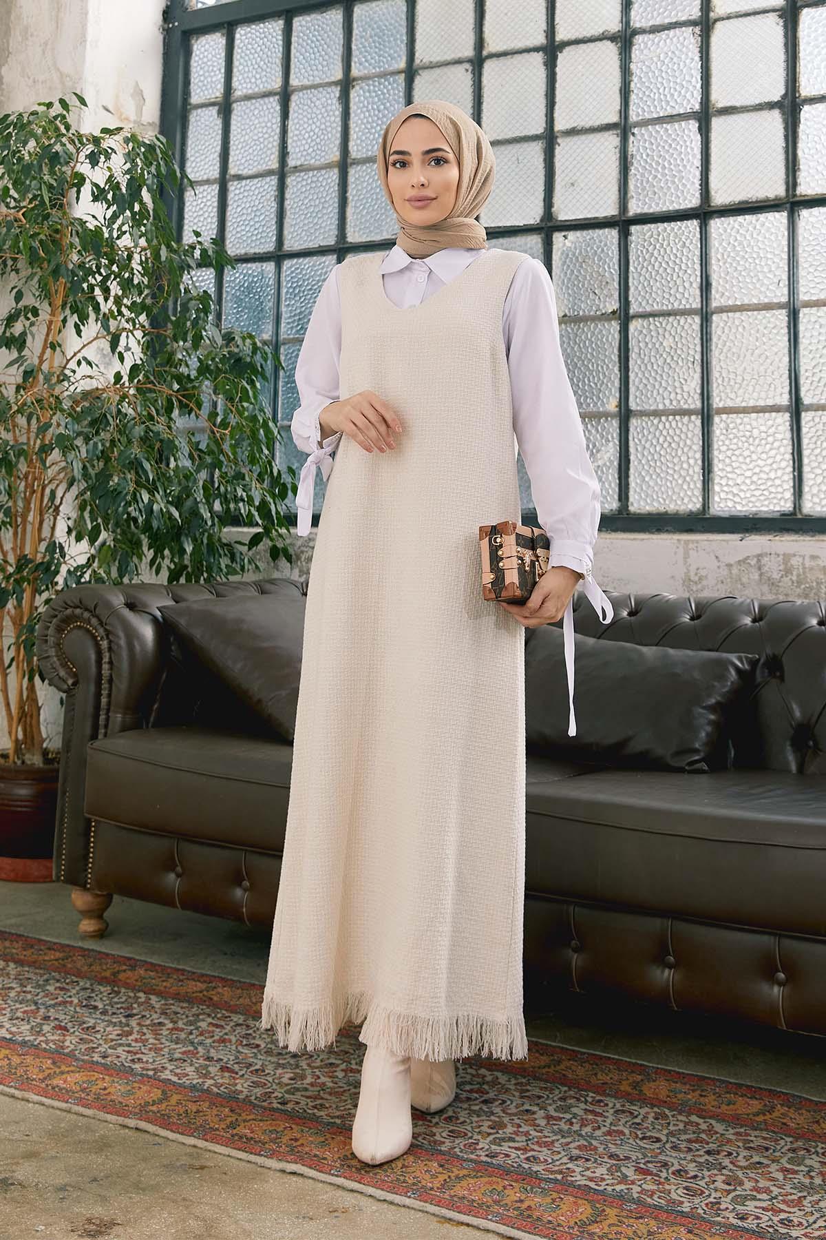 Tesettür Jile EkruHM4061