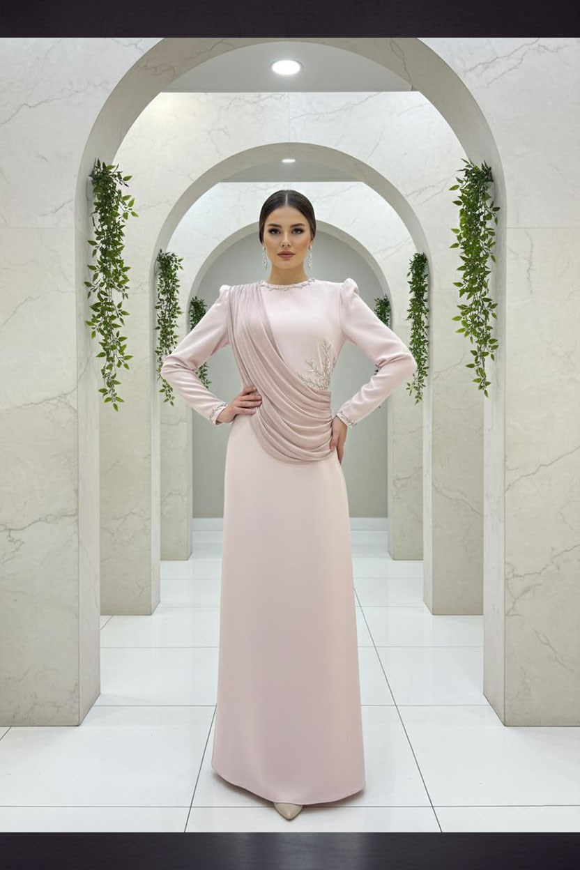 Tesettür REVNA Adriana Abiye PudraLP6360
