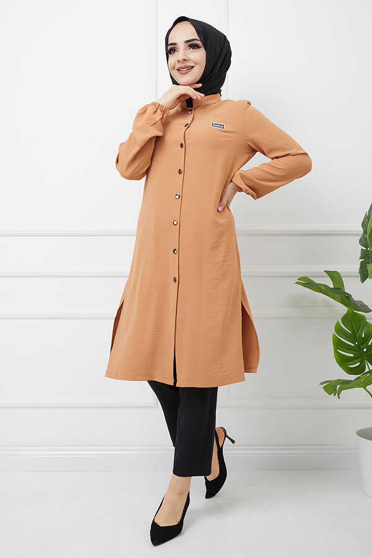 Tesettür Taş Detaylı Tunik TabaHM1351