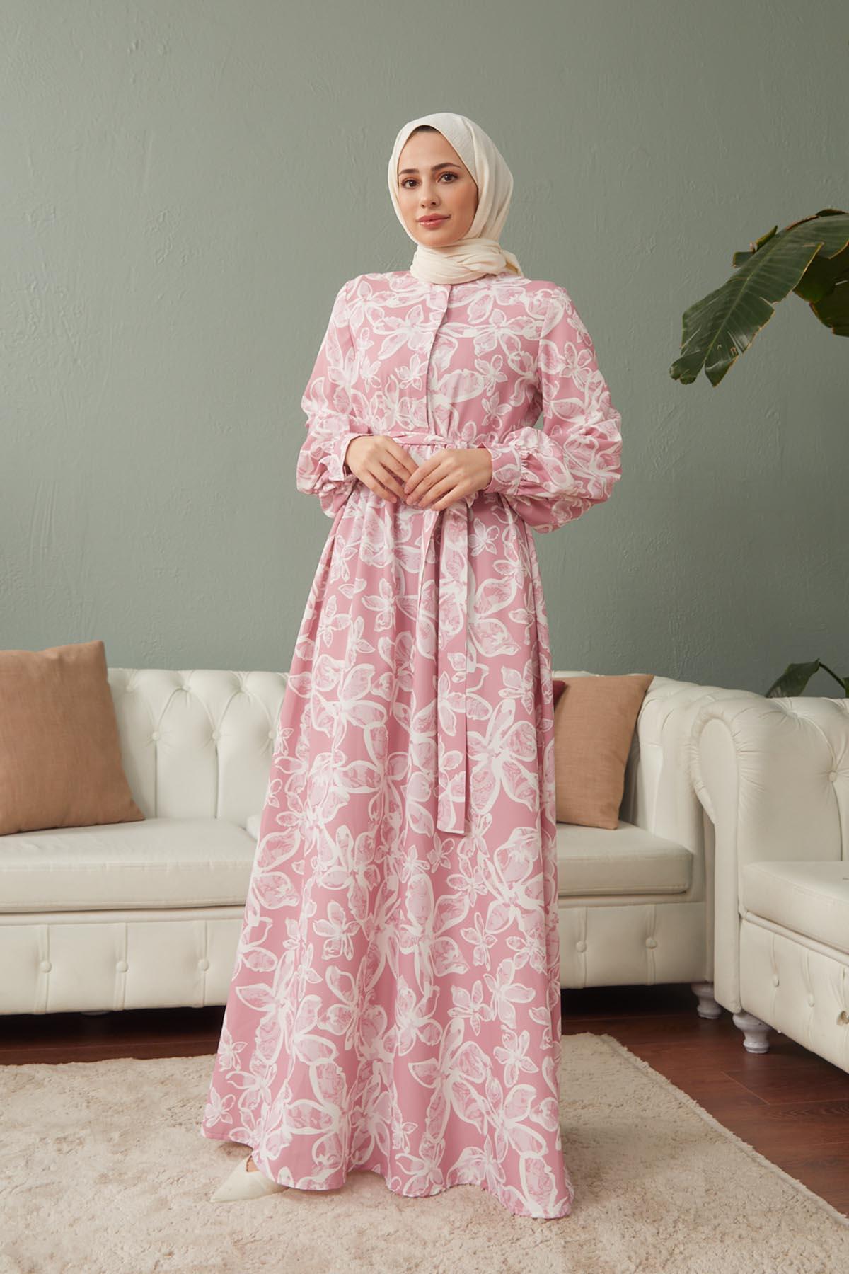 Tesettür Vika Jessica Elbise Pudrahm4150