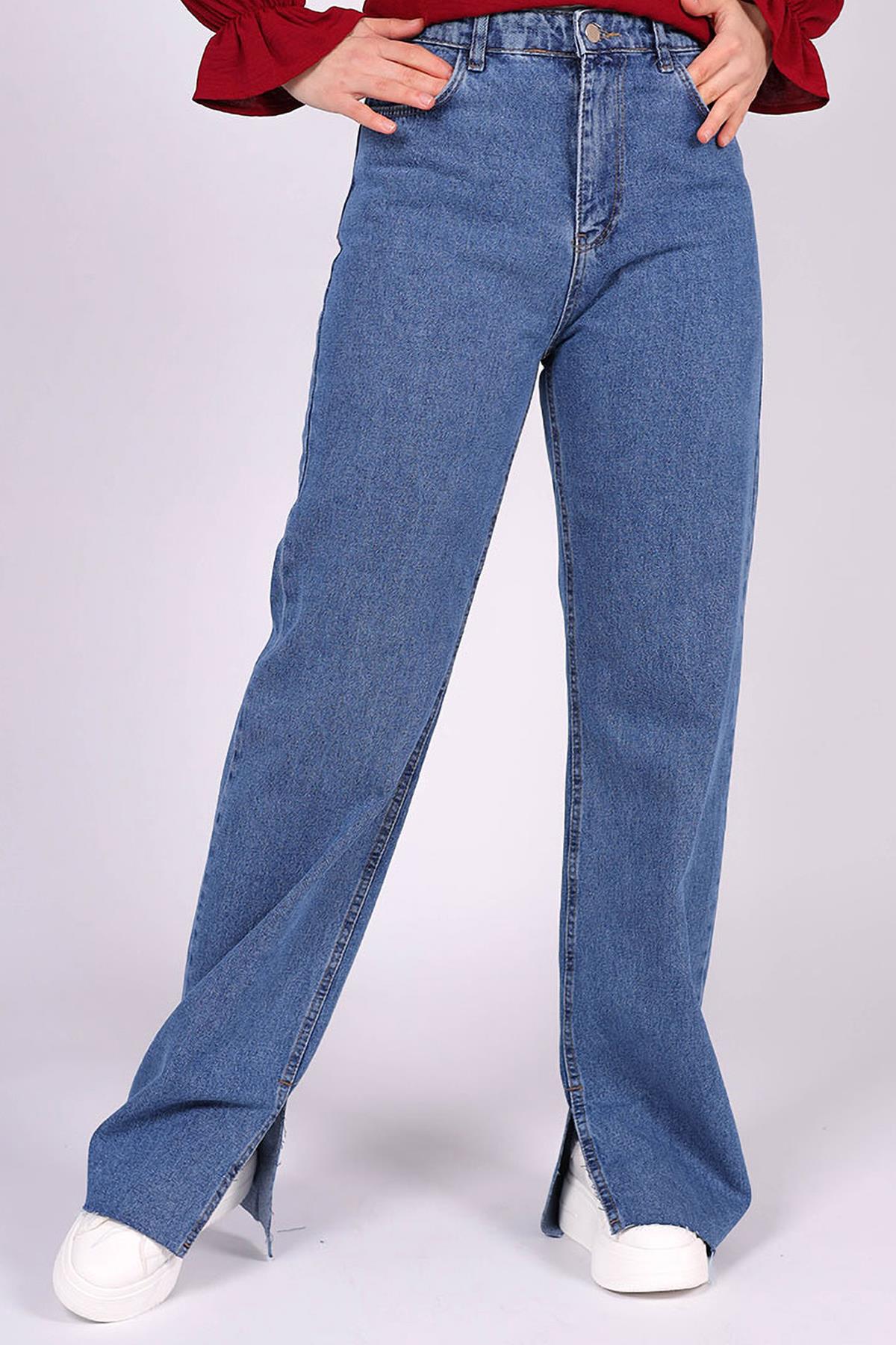 Tesettür Yırtmaçlı Pantolon MaviHM30939