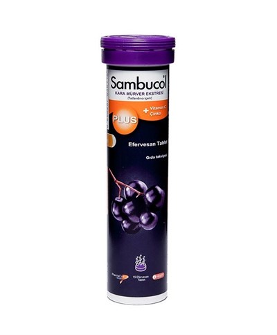Sambucol Plus Kara Mürver + C Vitamini Çinko Takviye Edici Gıda 15 Tablet