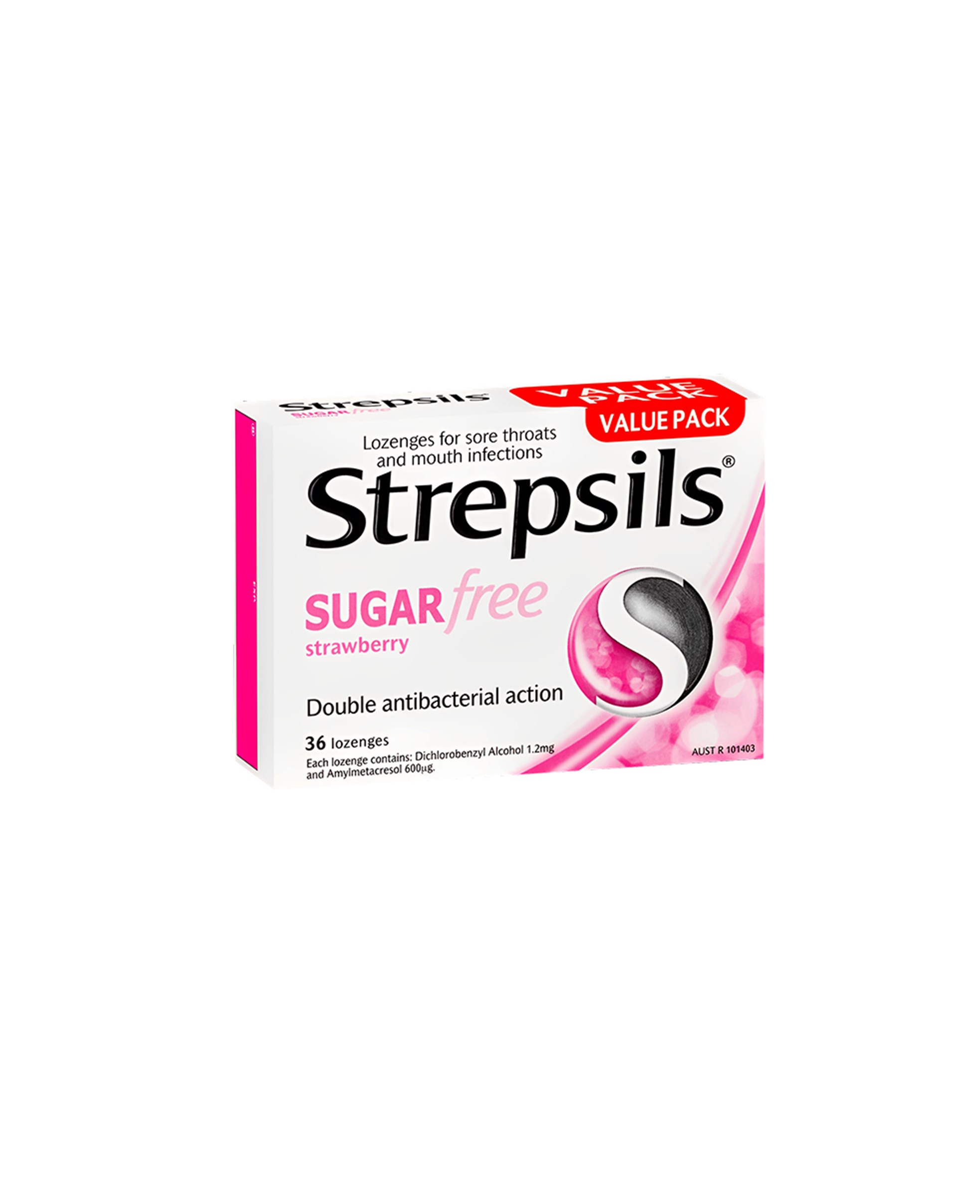 Strepsils Çilek Aromalı Şekersiz 16 Pastil