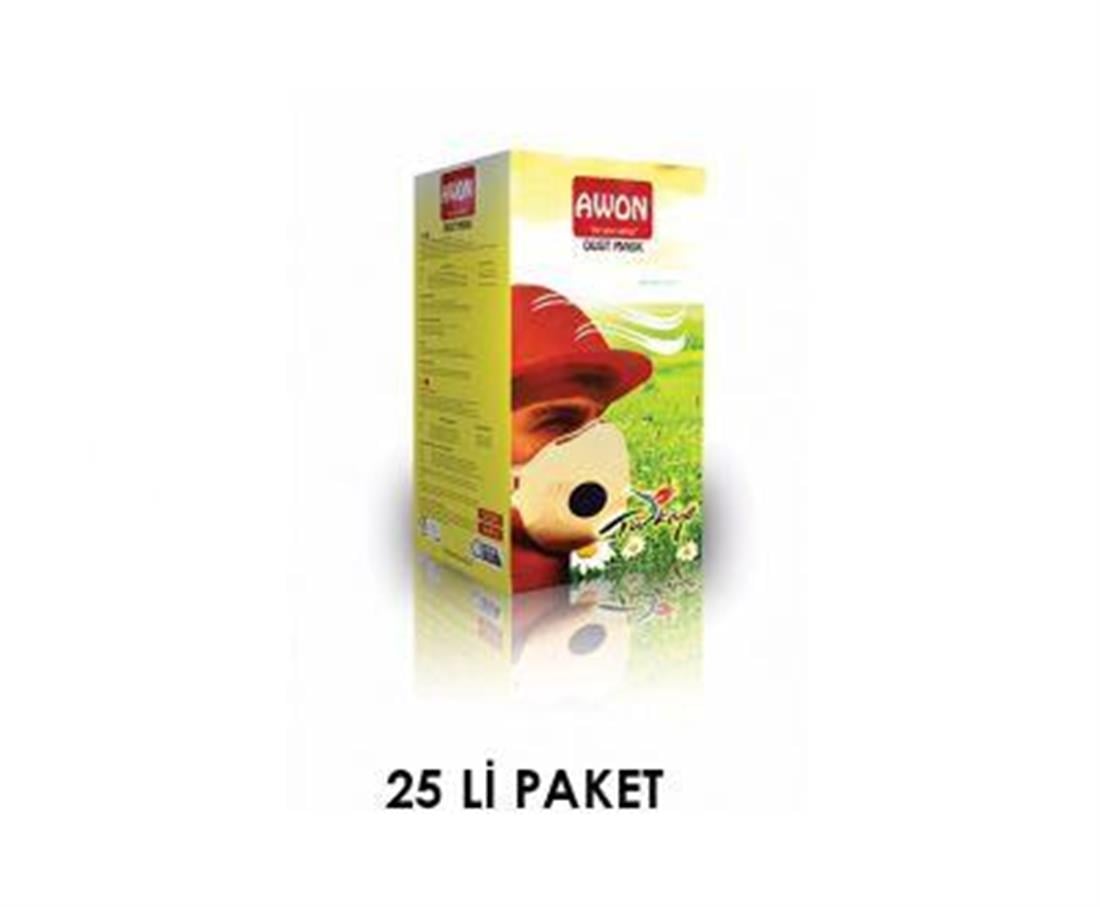 Awon 1402 FFP2 NR Ventilsiz Katlanabilir Toz Maskesi 25li paket