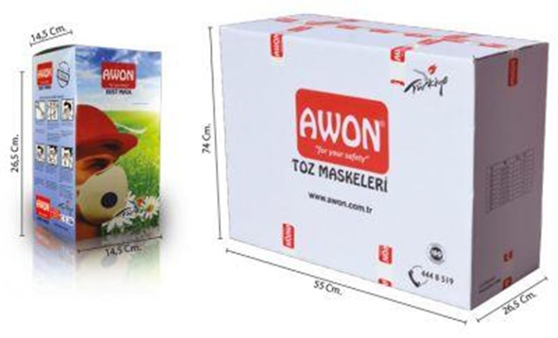 Awon 1402 FFP2 NR Ventilsiz Katlanabilir Toz Maskesi