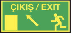Çıkış / Exit Sol Yukarı Ok Tabelası