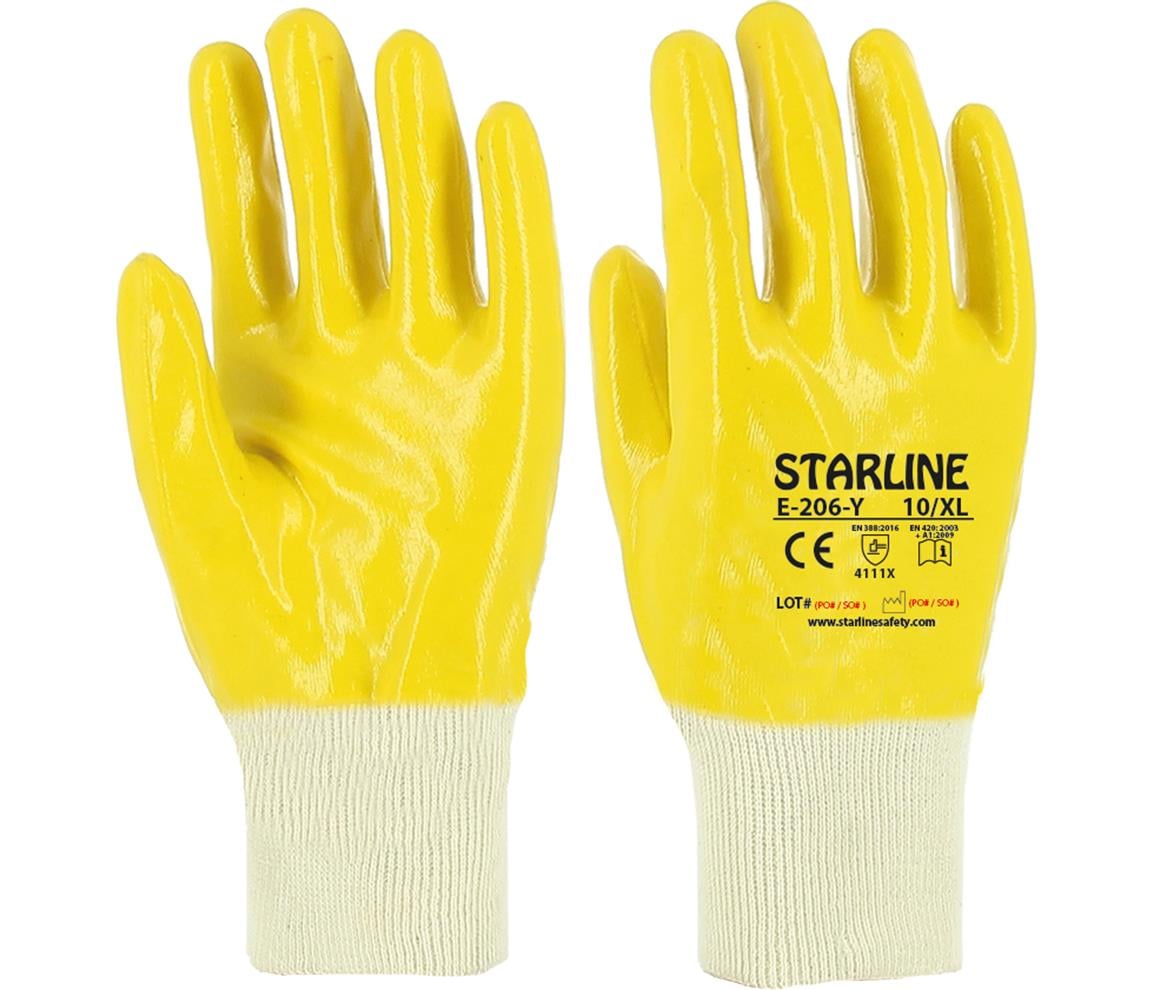 Starline E-206-Y Sarı Nitril İş Eldiveni
