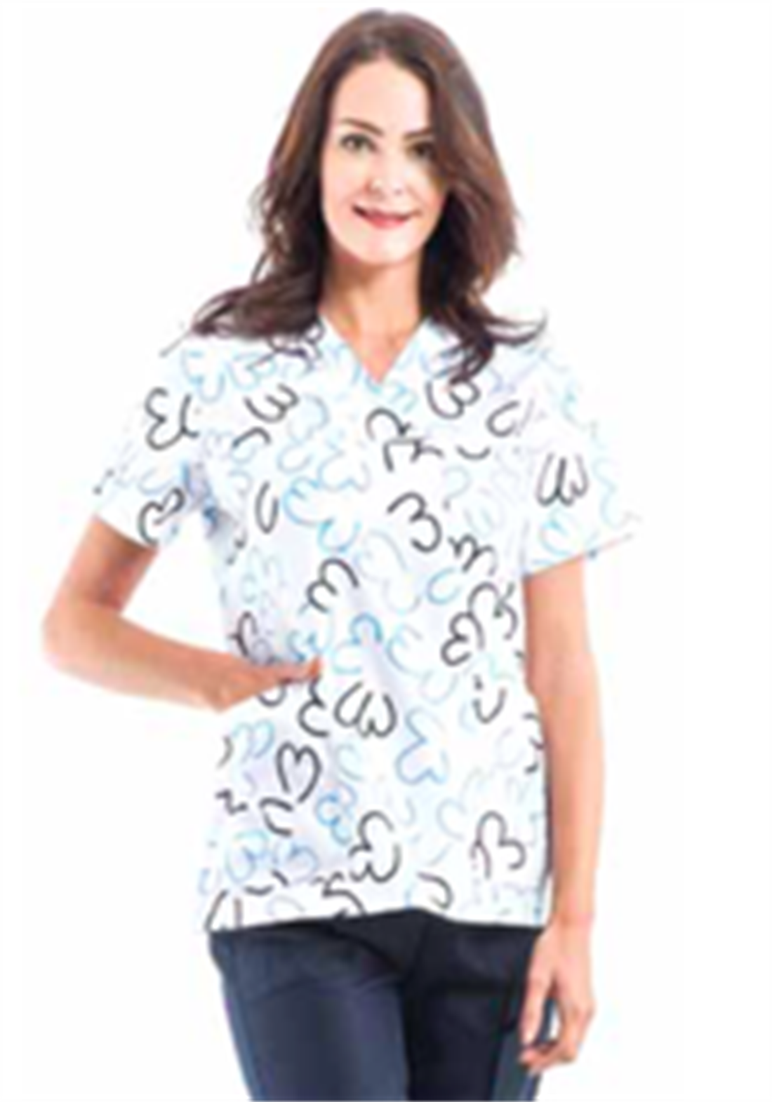 14018 Grey's Model Scrubs Hemşire Doktor Forma Üst Kısa Kol 2801