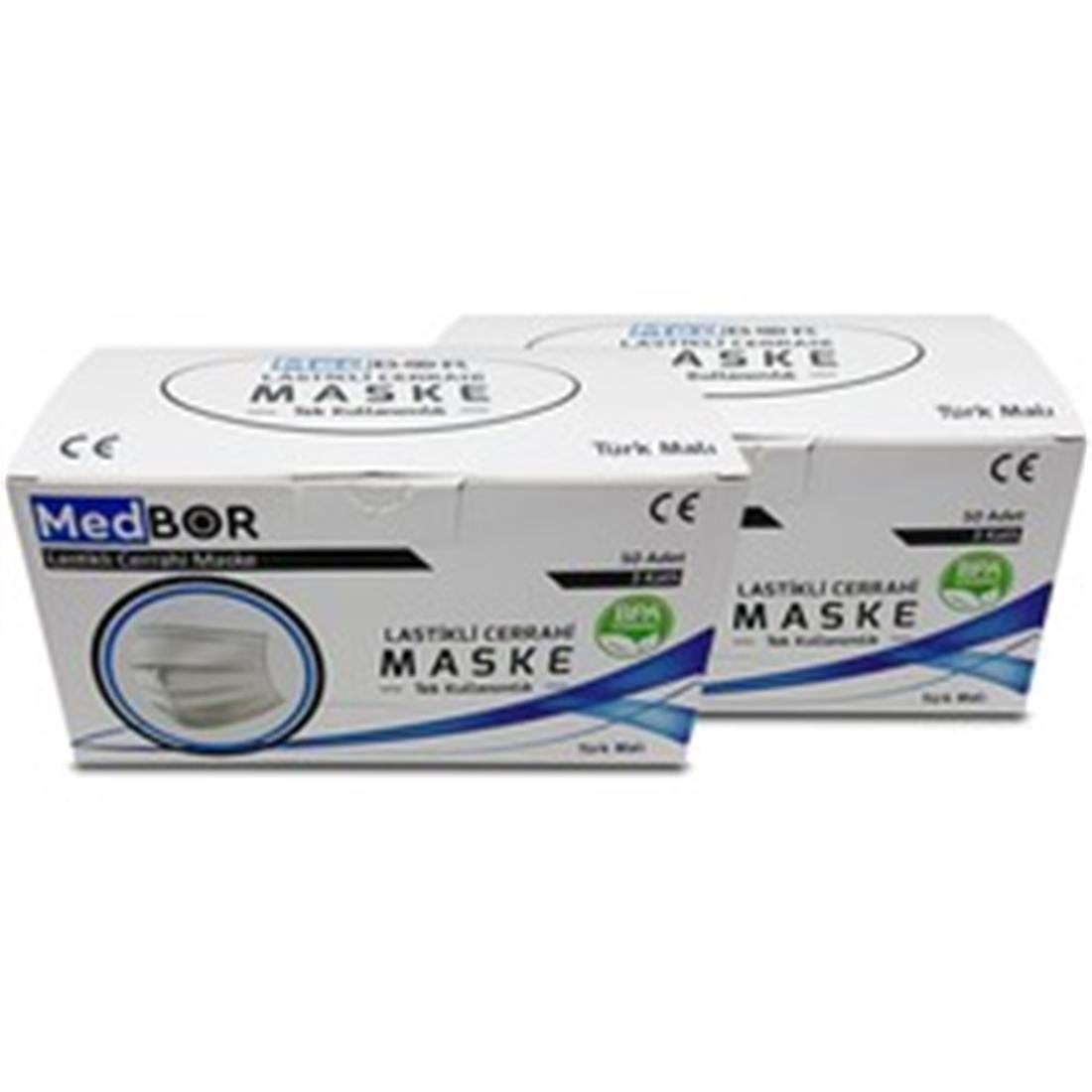 3 Katlı Full Ultrasonik Meltbown Burun Telli Cerrahi Maske