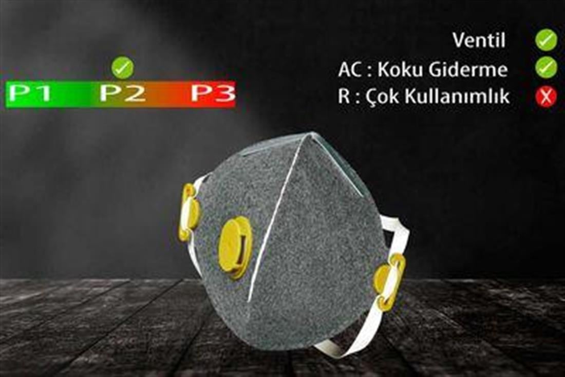 GVS F20055 Segre P2 Ventilli Katlanabilir Toz Maskesi