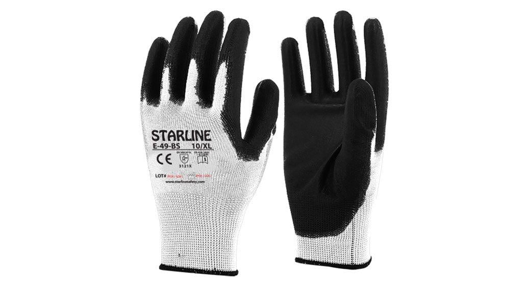 Starline E-49 Siyah Beyaz PU Eldiven