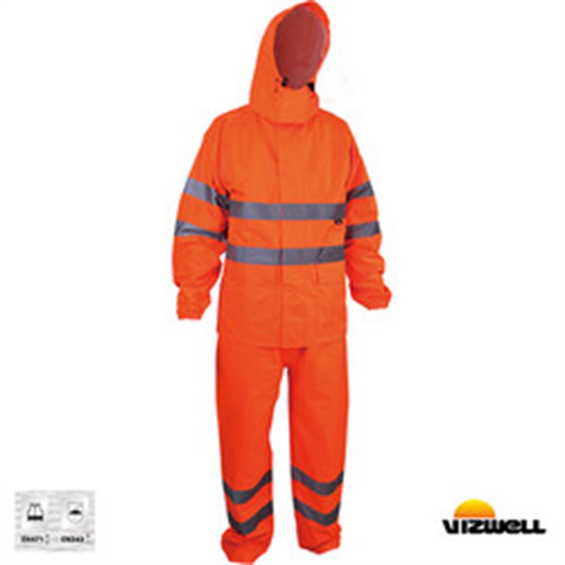 Vizwell VWJK67-68 150d Takım Reflektörlü Yağmurluk Neon Turuncu