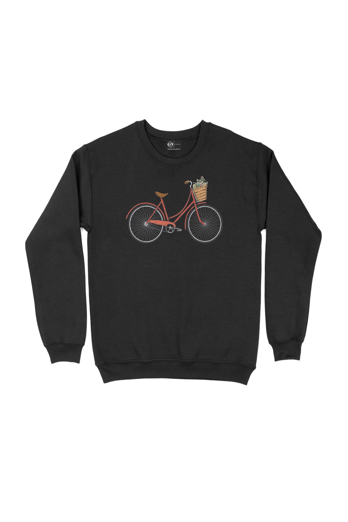 Adalar Bisikletli Siyah Sweatshirt