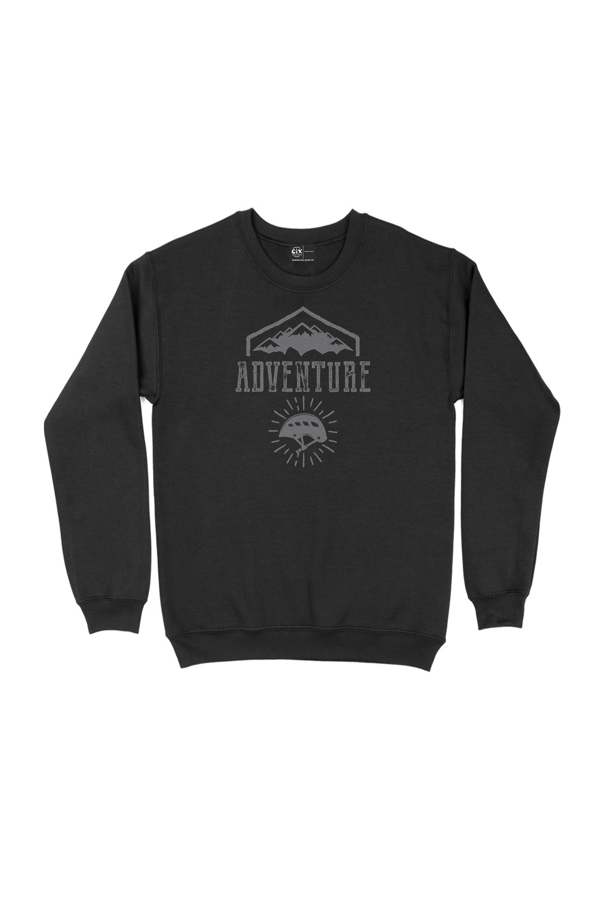 Adventure & Helmet Siyah Sweatshirt