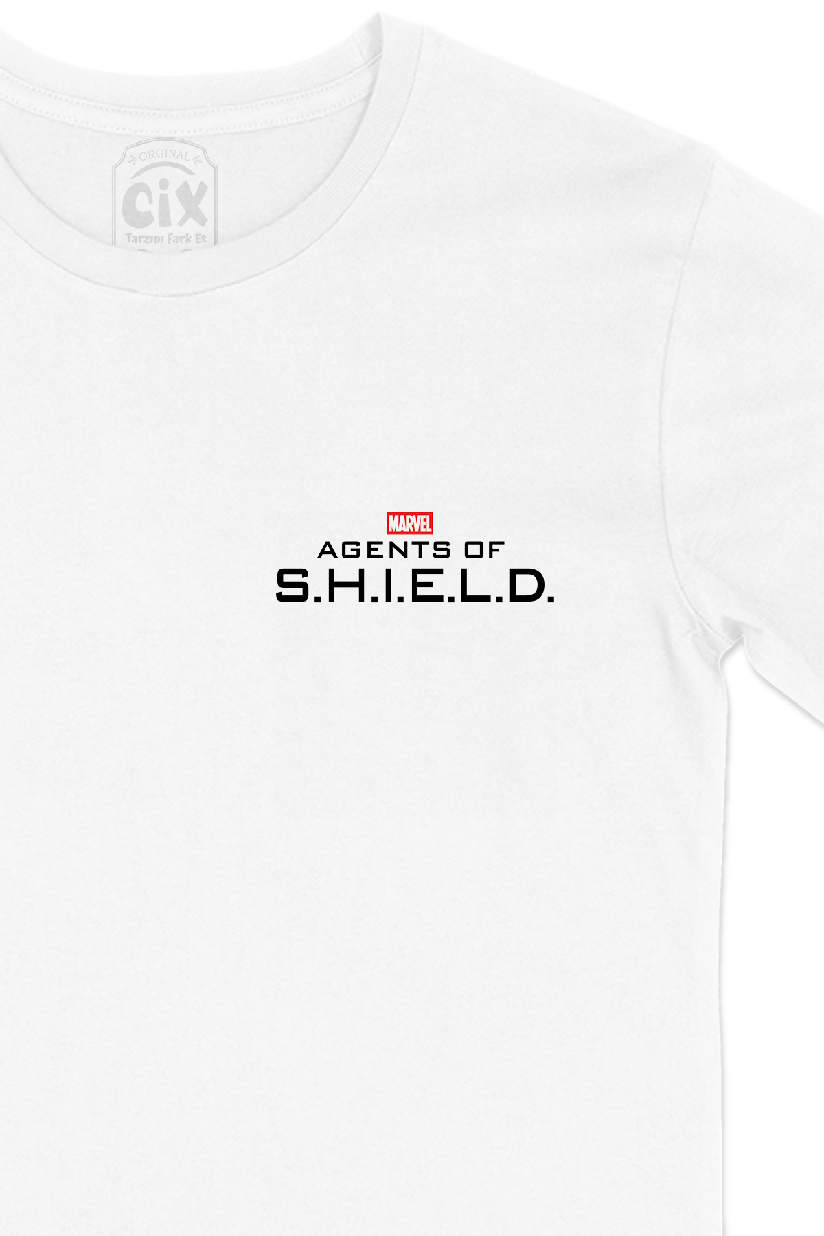 Agents of SHIELD Cep Logo Tasarımlı Beyaz Tişört