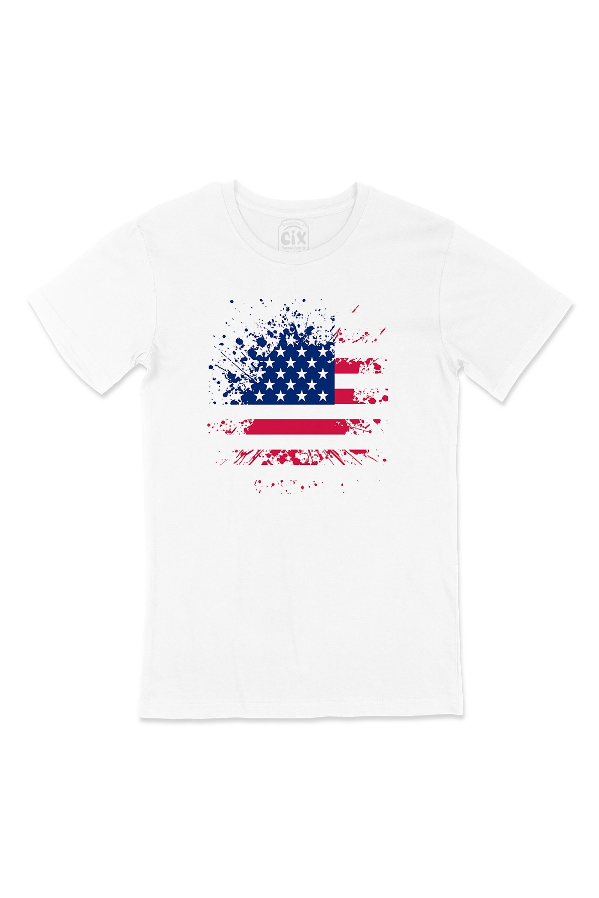 Amerika Bayraklı Grunge Tişört