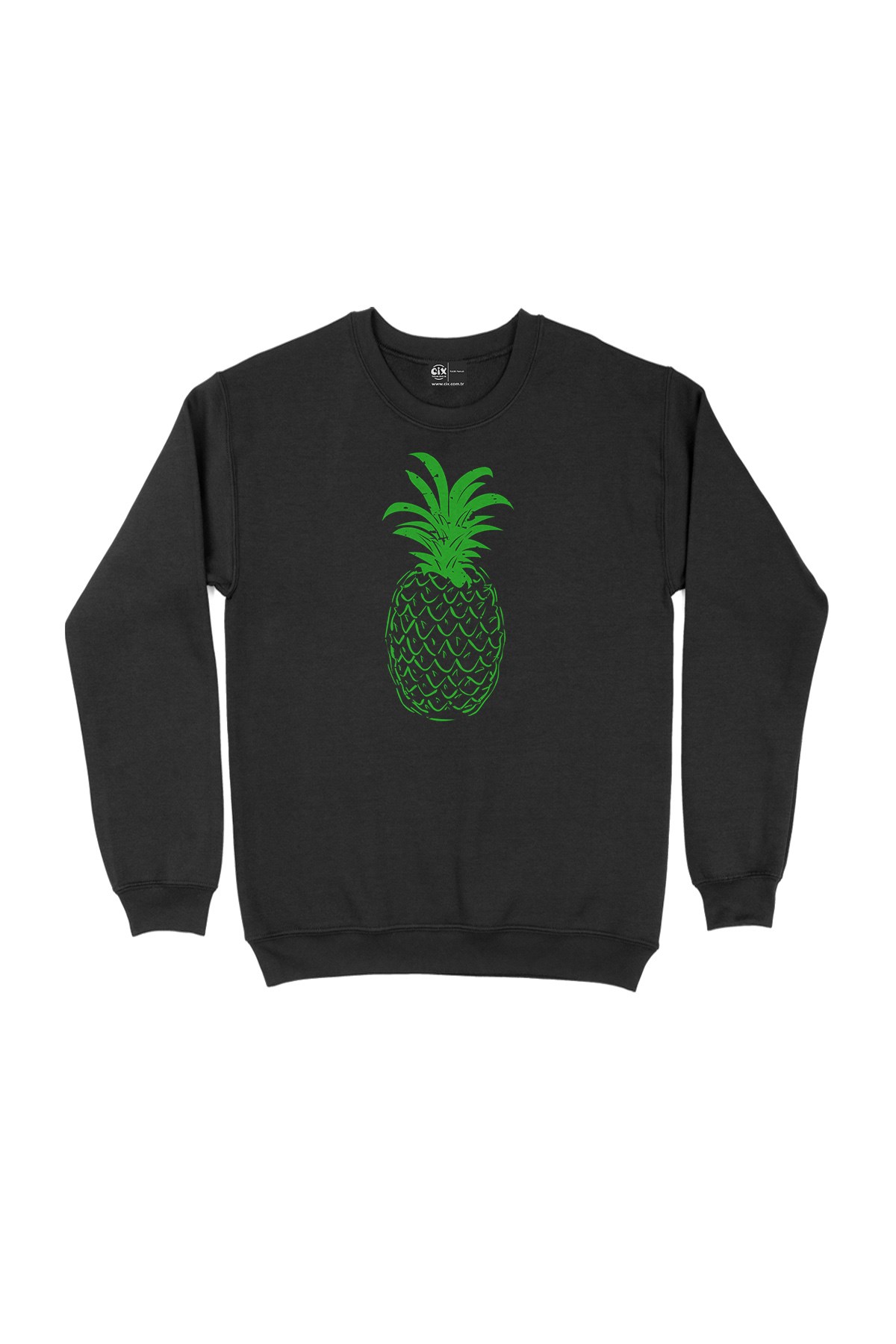 Ananaslı Siyah Sweatshirt
