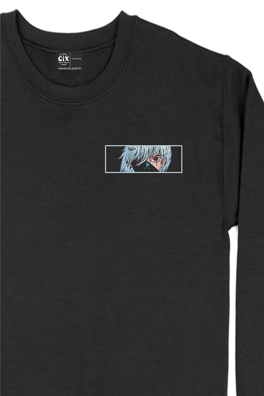 Anime Çocuk Cep Tasarım Baskılı Sweatshirt