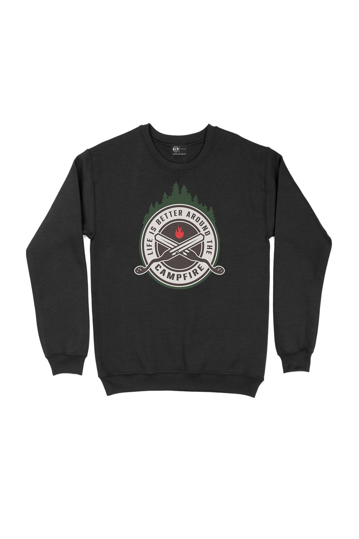Around The Campfire Siyah Sweatshirt
