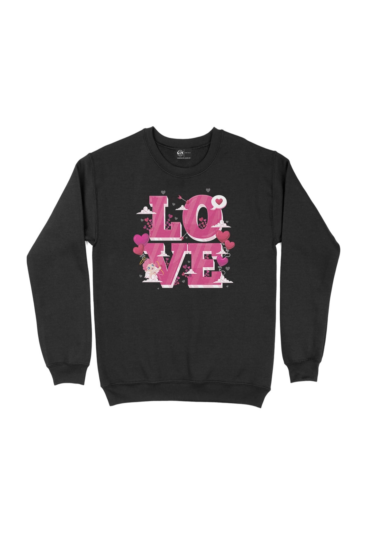 Aşk Meleği Siyah Sweatshirt
