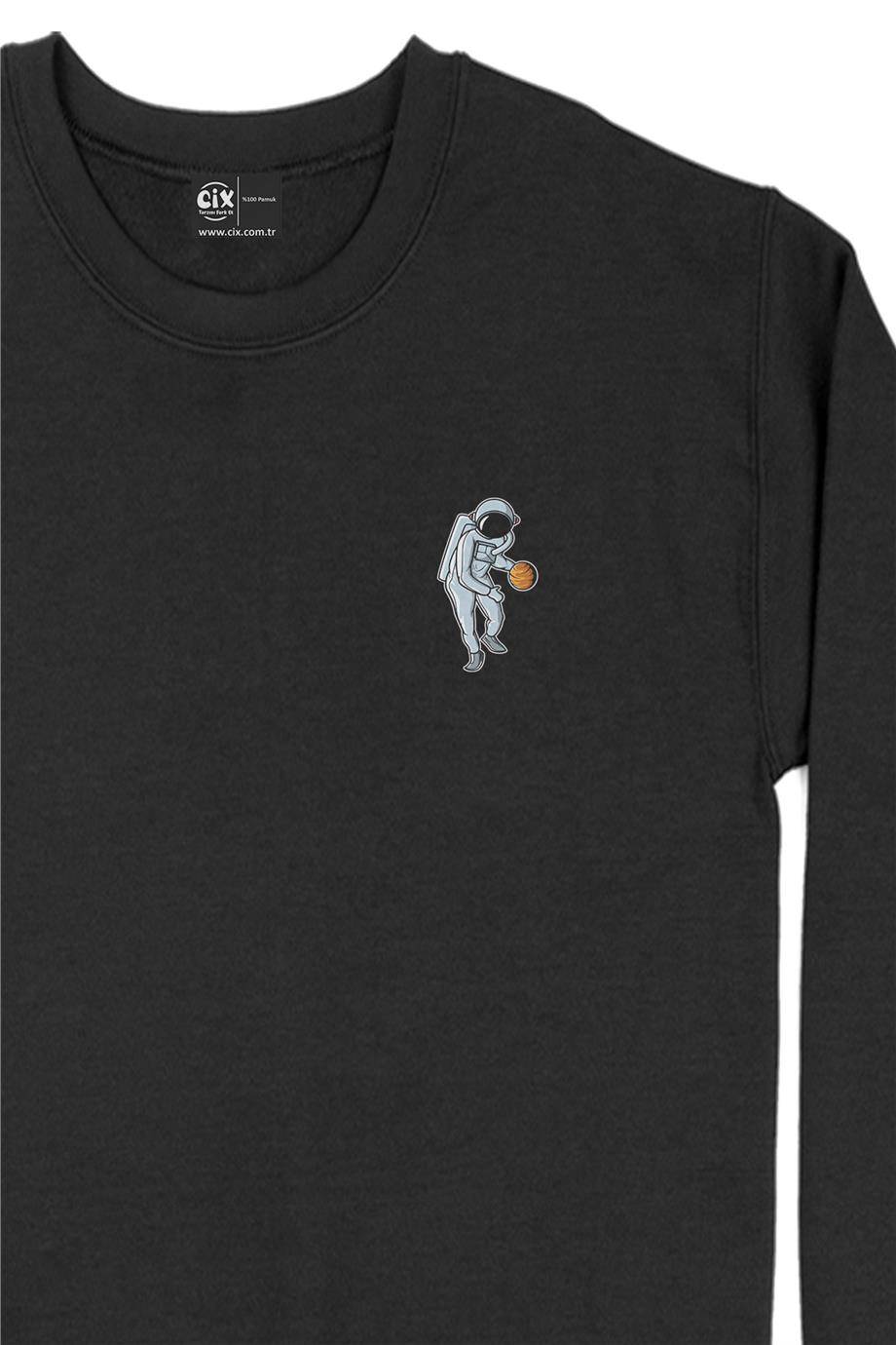 Basketbol Astronot Oyuncu  Cep Tasarım Baskılı Sweatshirt