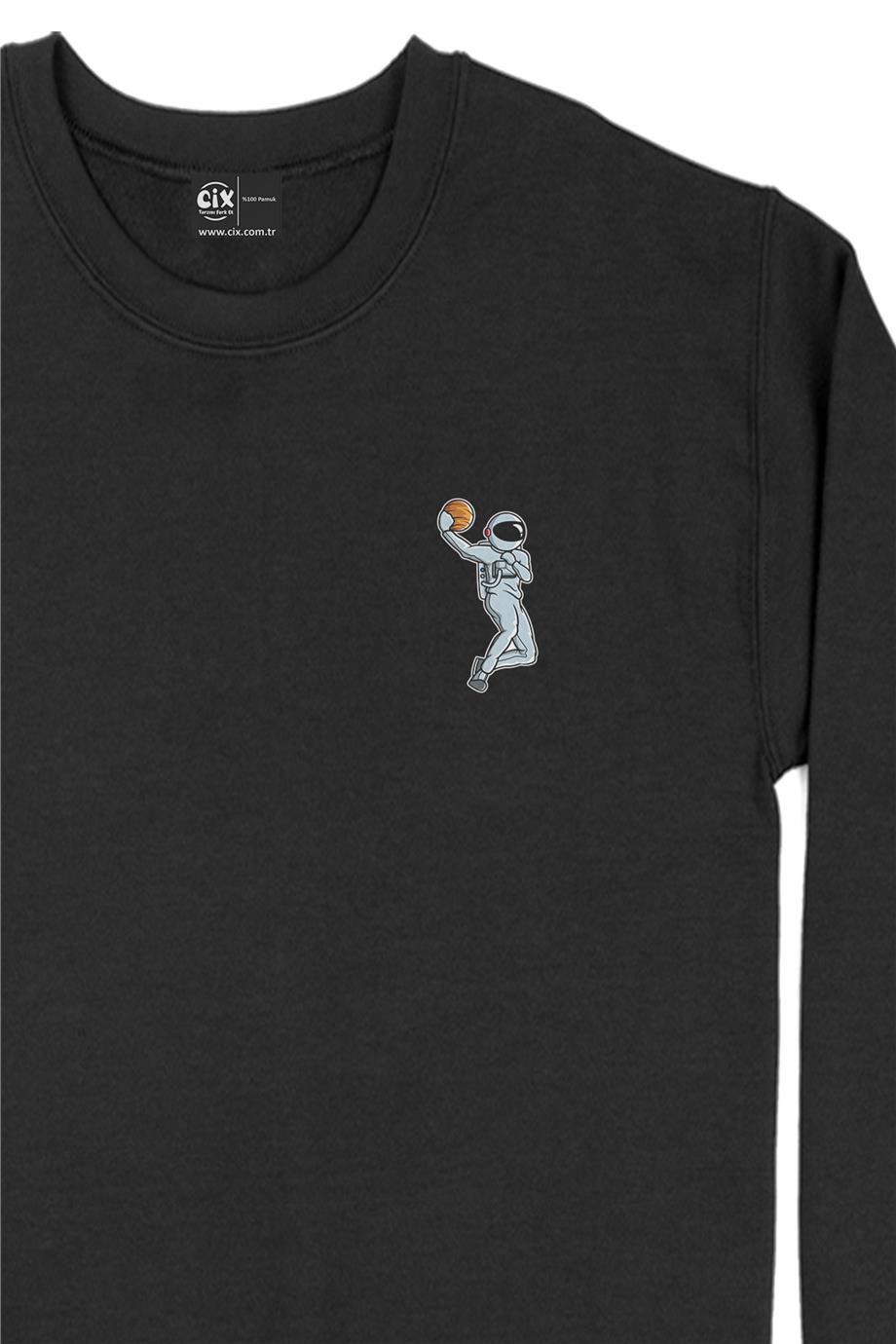 Basketbol Oyuncu Astronot Cep Tasarım Baskılı Sweatshirt