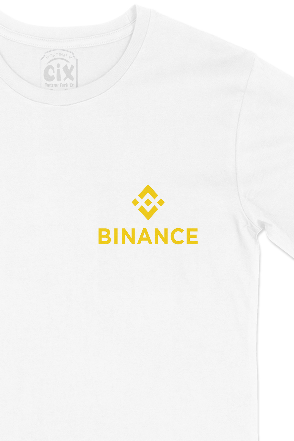 Binance Cep Logo Tasarımlı Beyaz Tişört