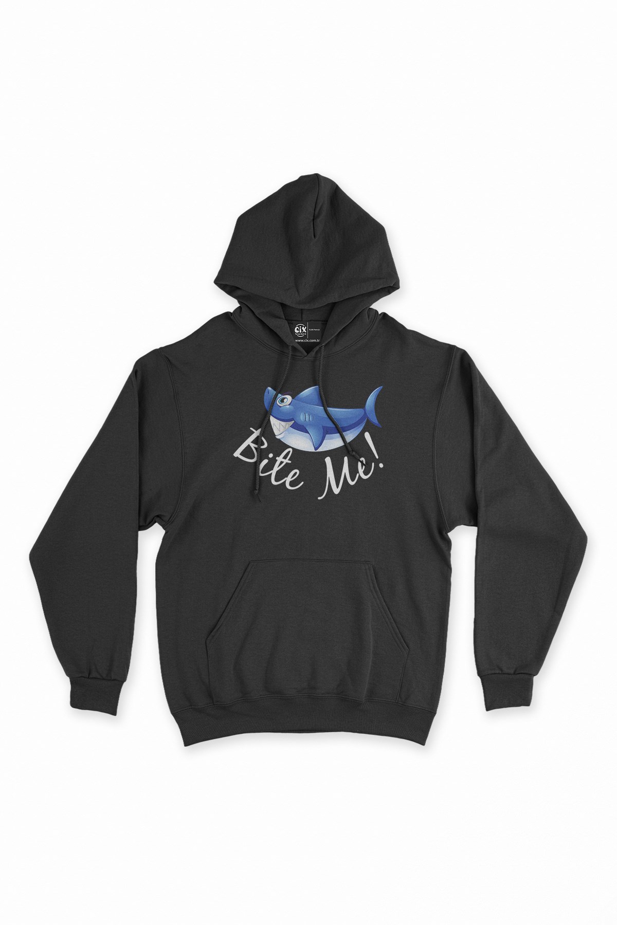 Bite Me Siyah Kapşonlu Sweatshirt Hoodie