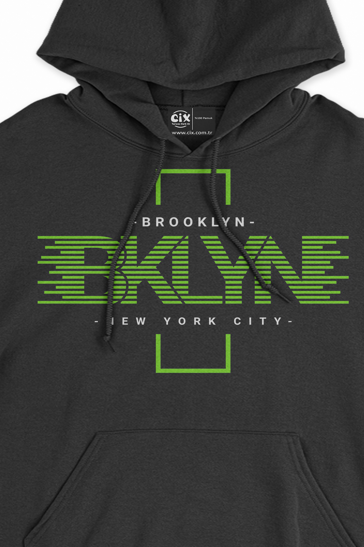 Brooklyn New York City Siyah Sweatshirt Hoodie
