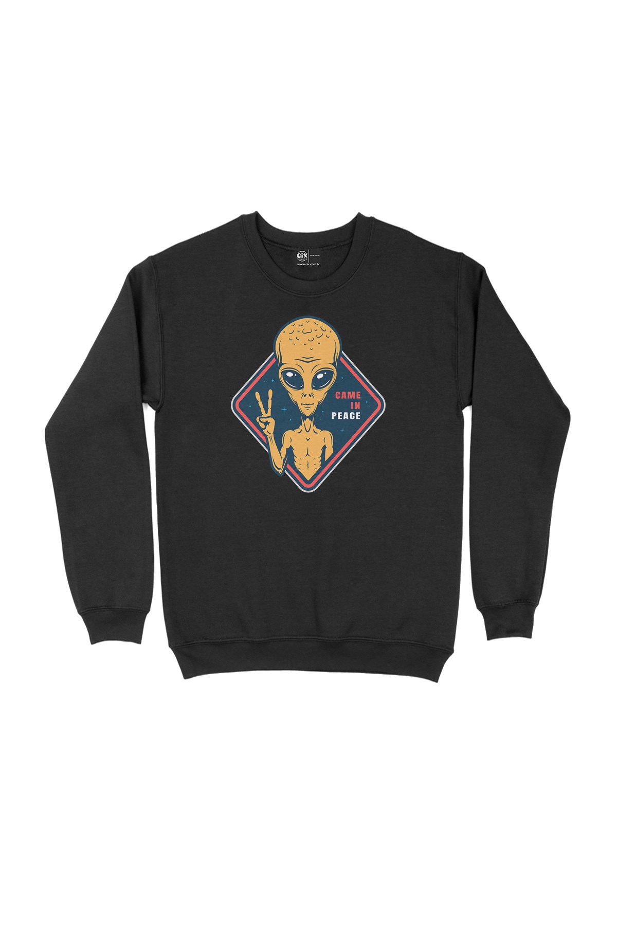 Came In Peace Uzaylı Siyah Sweatshirt