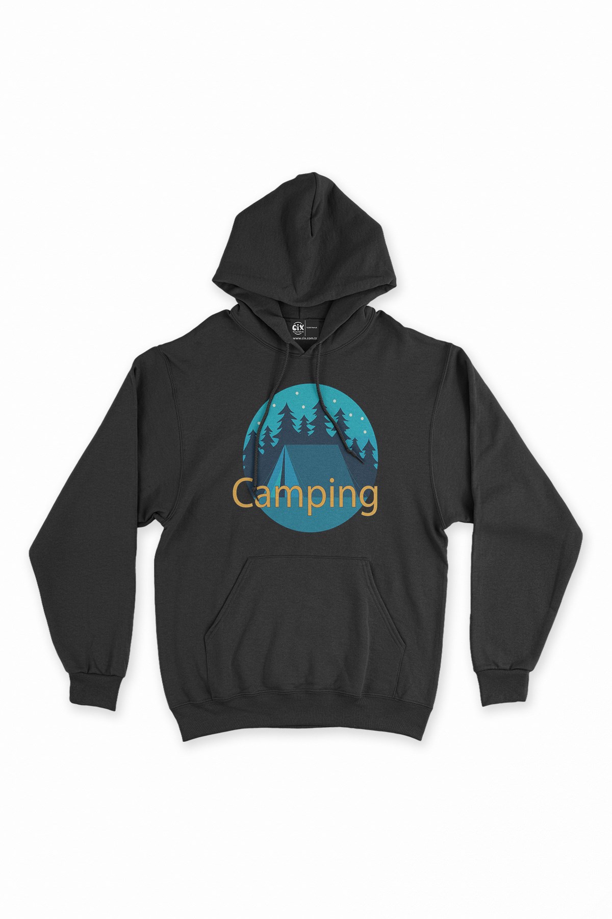 Camping Blue Siyah Kapşonlu Sweatshirt Hoodie