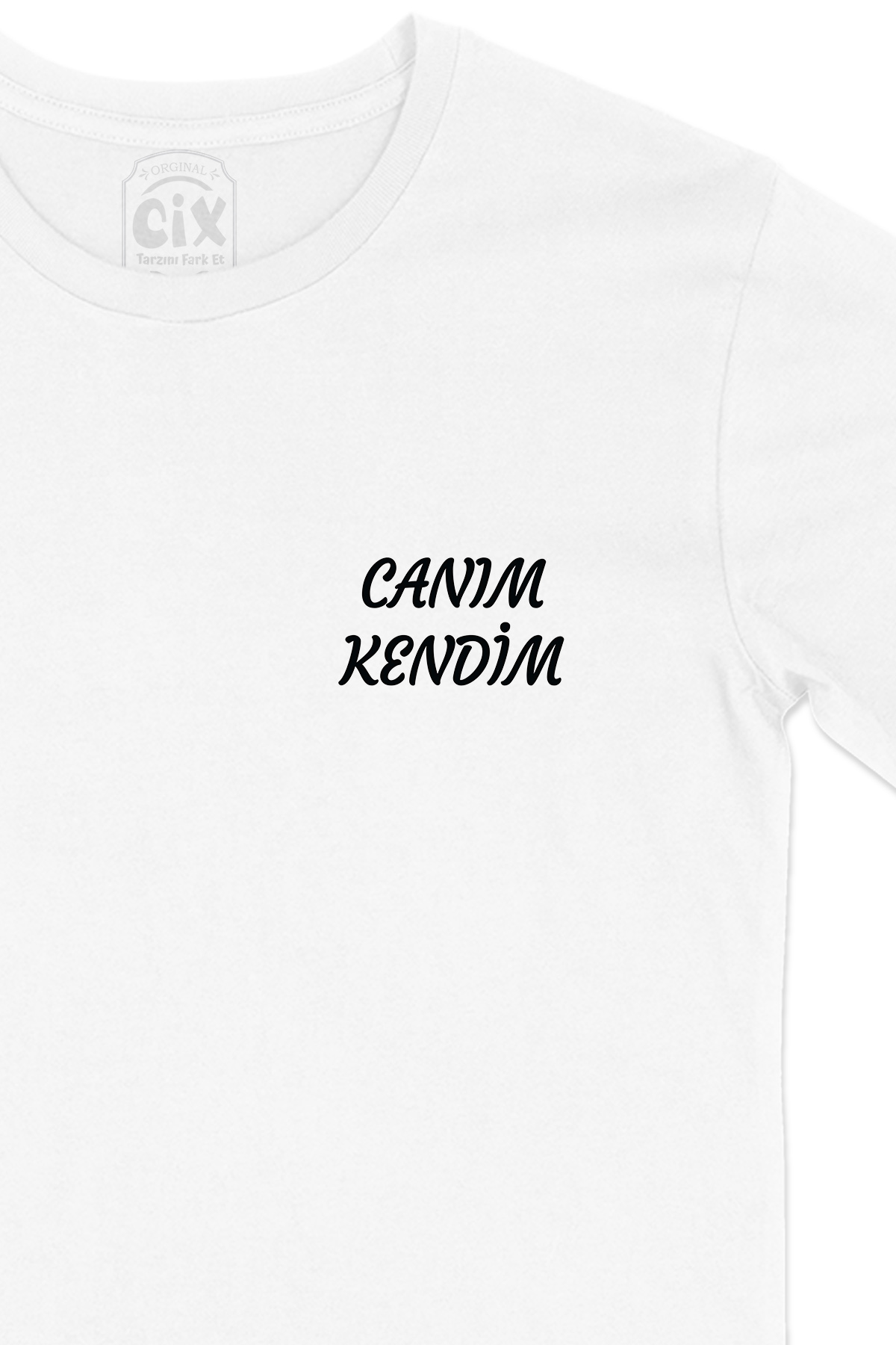 Canım Kendim Cep Logo Tasarımlı Beyaz Tişört