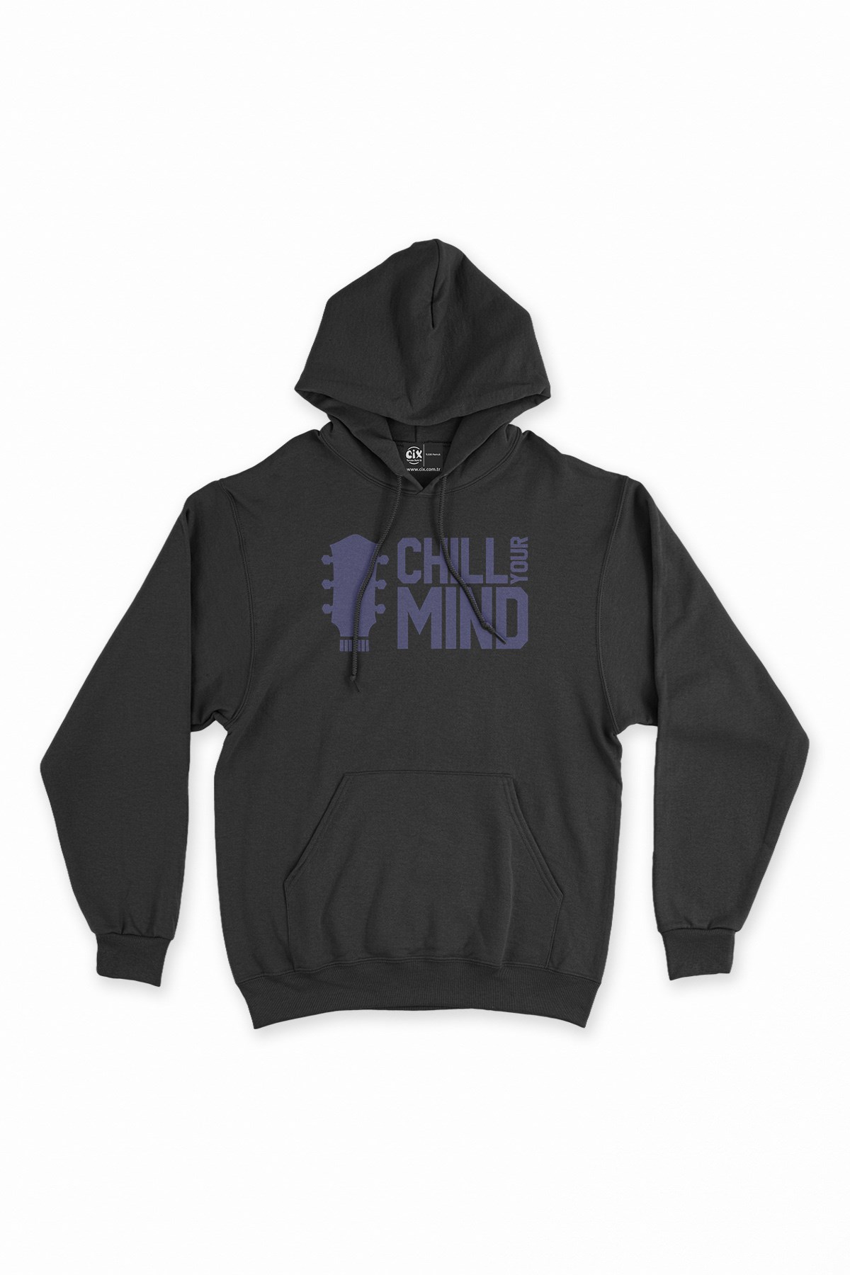 Chill Your Mind Siyah Kapşonlu Sweatshirt Hoodie