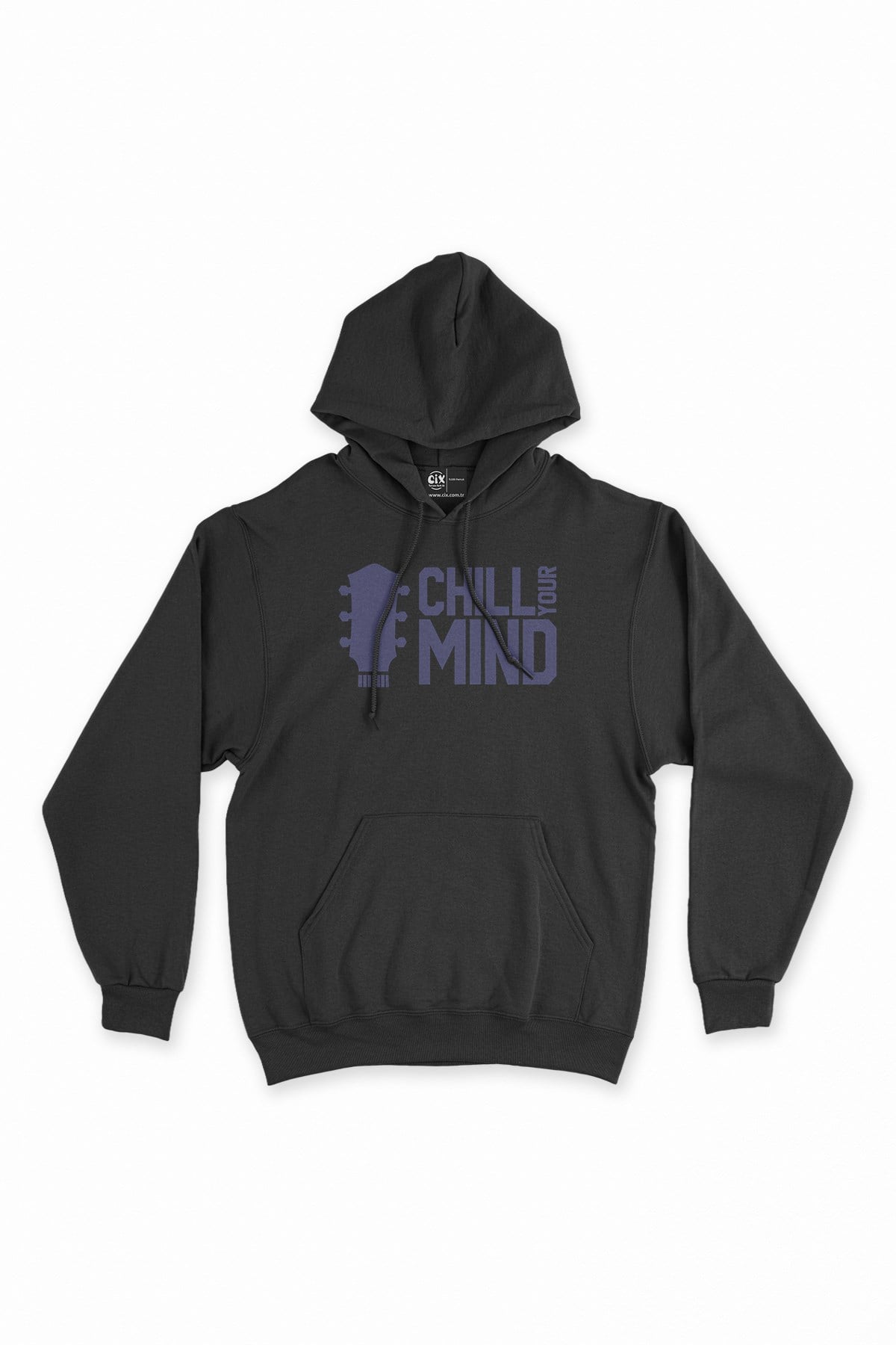 Chill Your Mind Siyah Kapşonlu Sweatshirt Hoodie