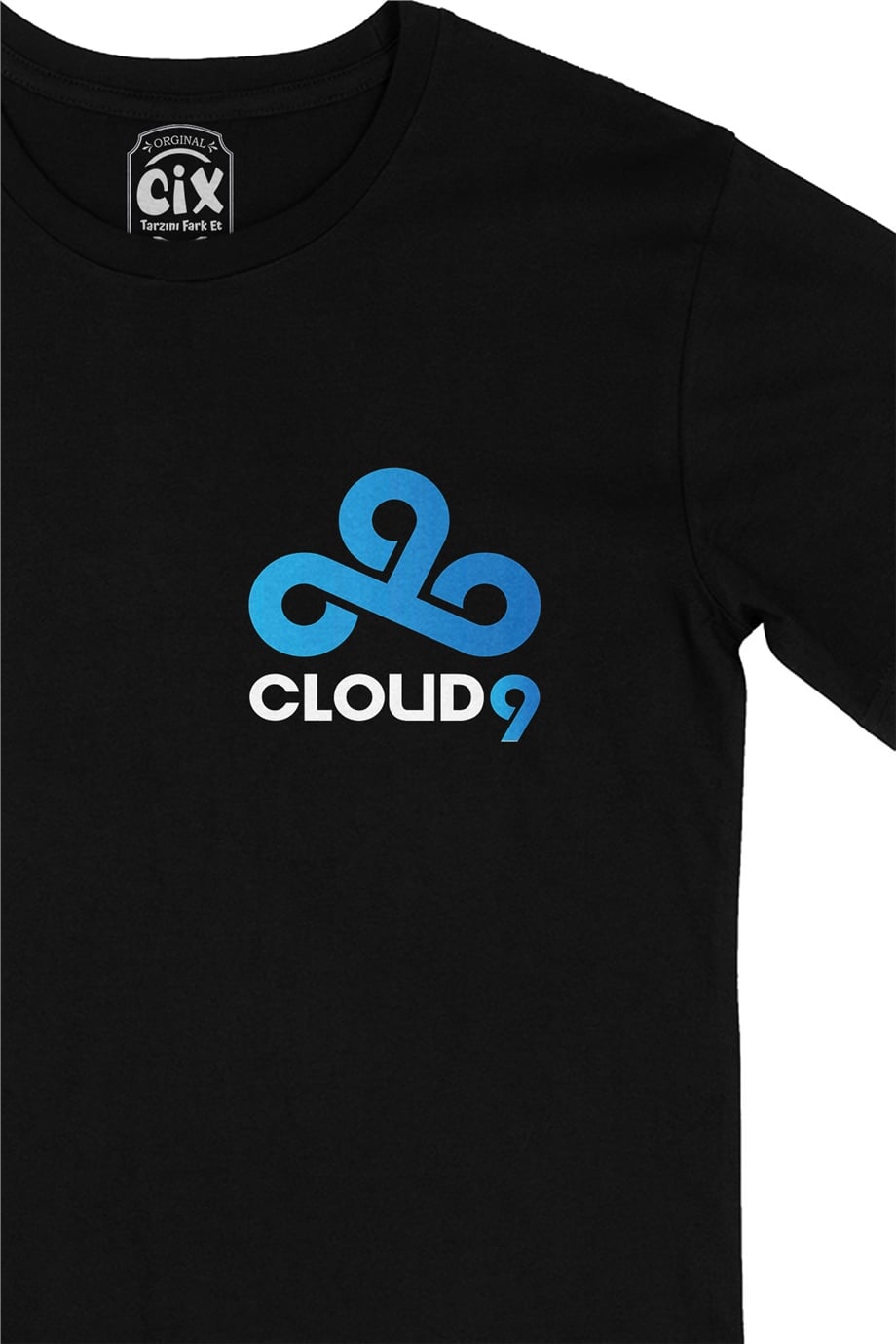 Cloud 9 Cep Logo Tasarımlı Siyah Tişört