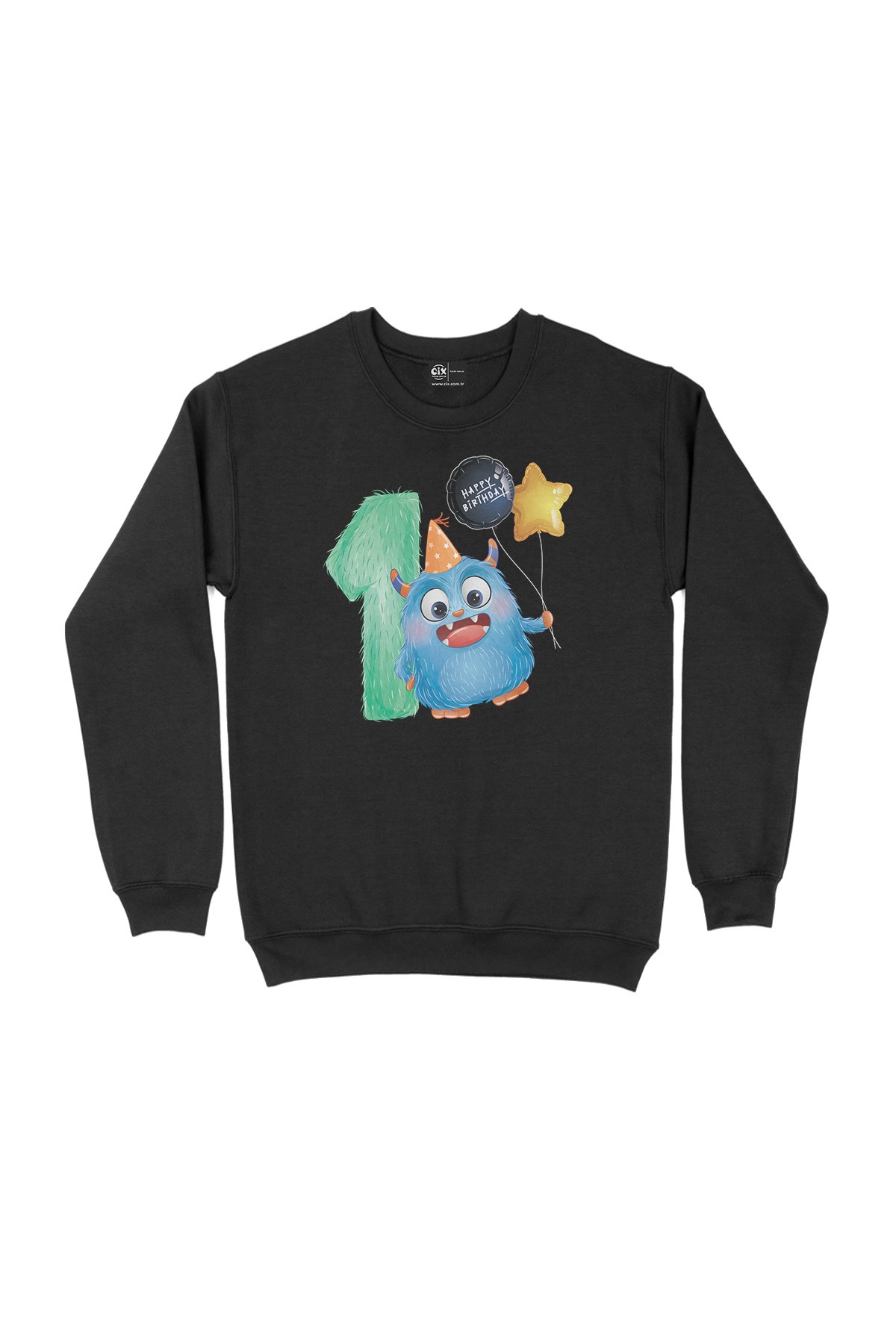 Çocuğumun 1. Yaşına Özel Siyah Sweatshirt
