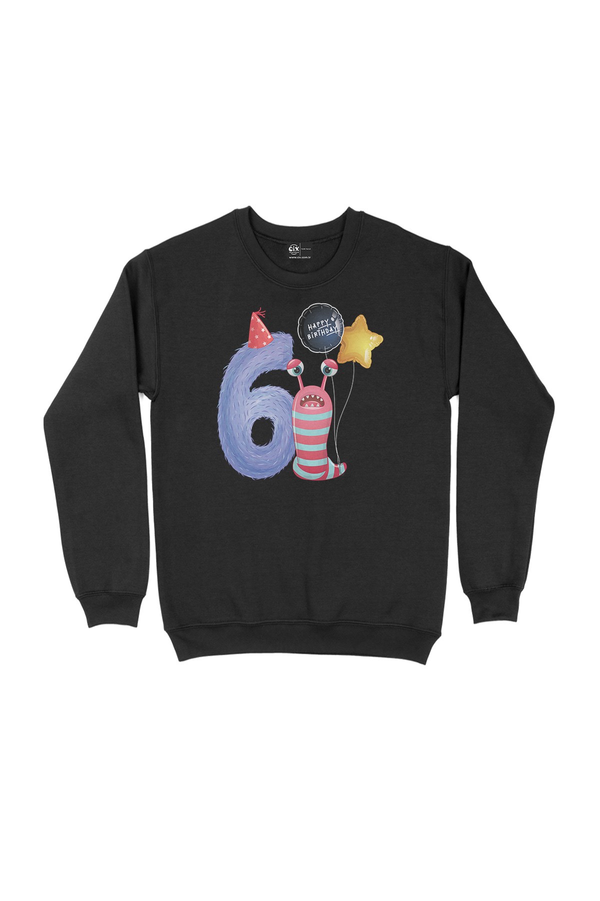 Çocuğumun 6. Yaşına Özel Siyah Sweatshirt