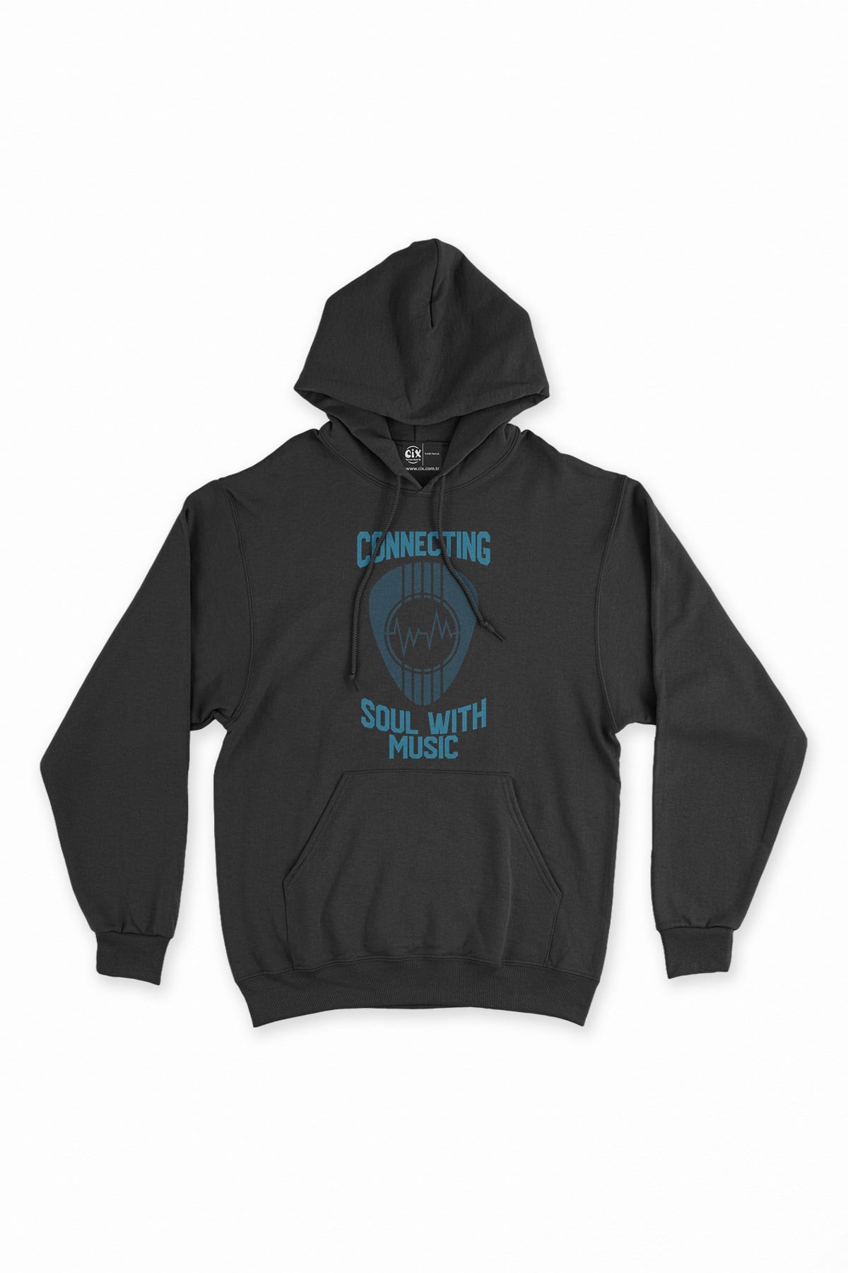 Connecting Soul With Music Siyah Kapşonlu Sweatshirt Hoodie
