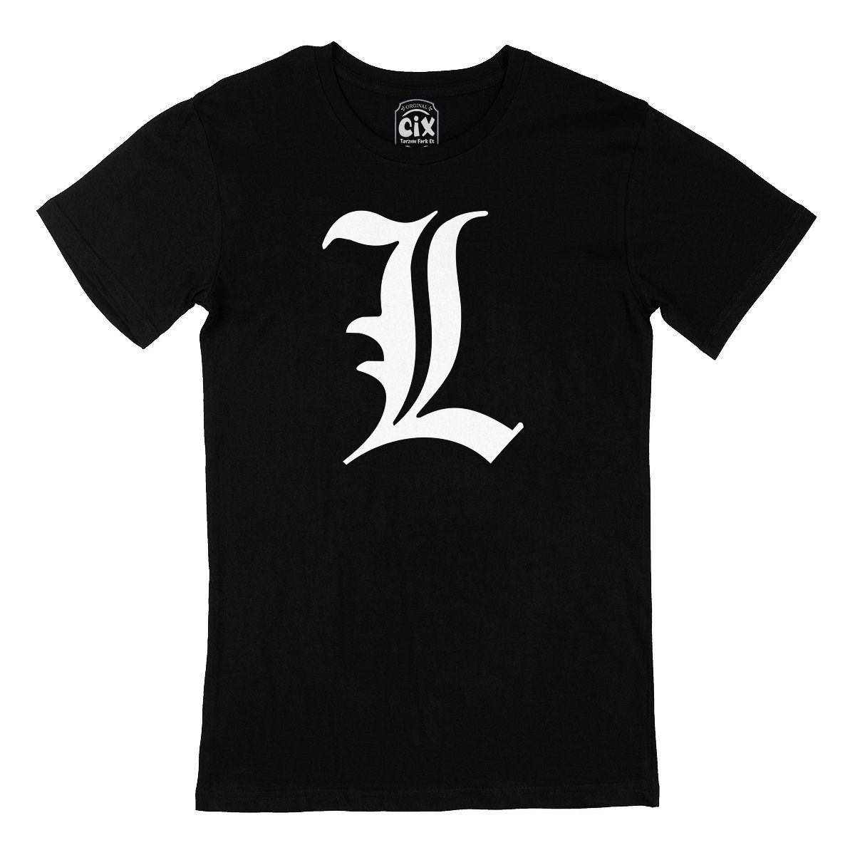 Death Note L Logolu Siyah Tişört