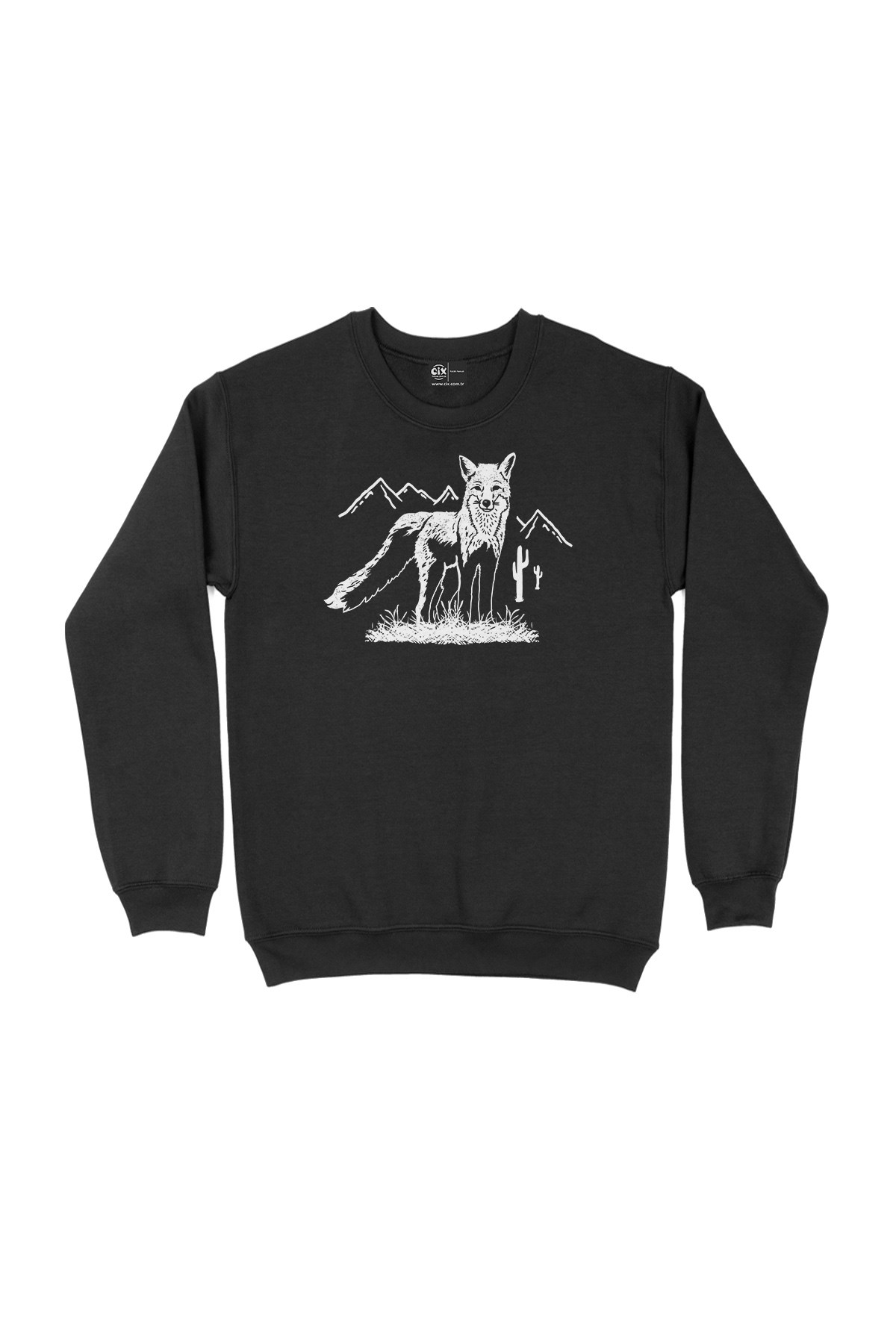 Doğadaki Tilki Siyah Sweatshirt