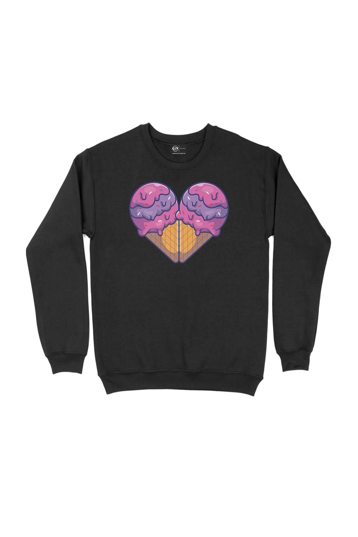 Dondurma Aşkı Siyah Sweatshirt