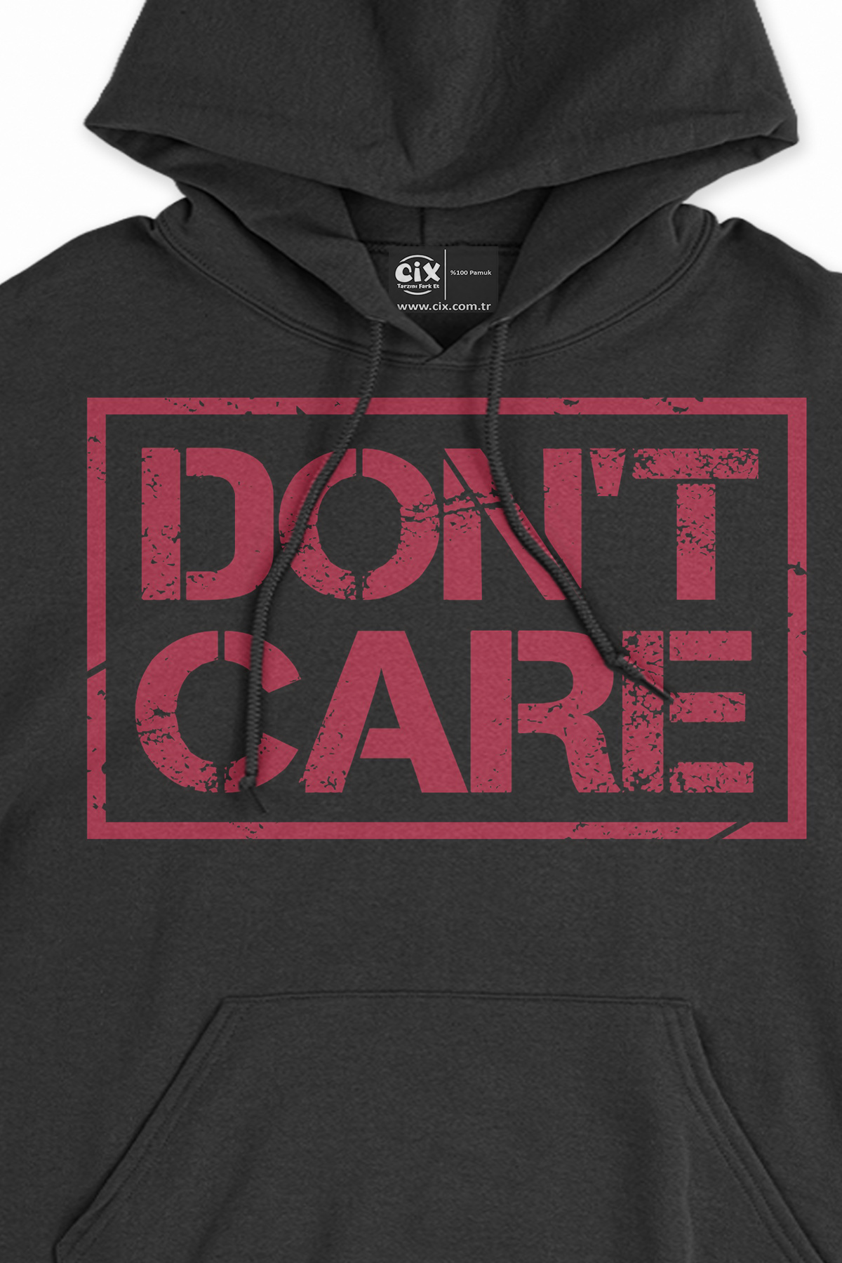 Dont Care Siyah Sweatshirt Hoodie
