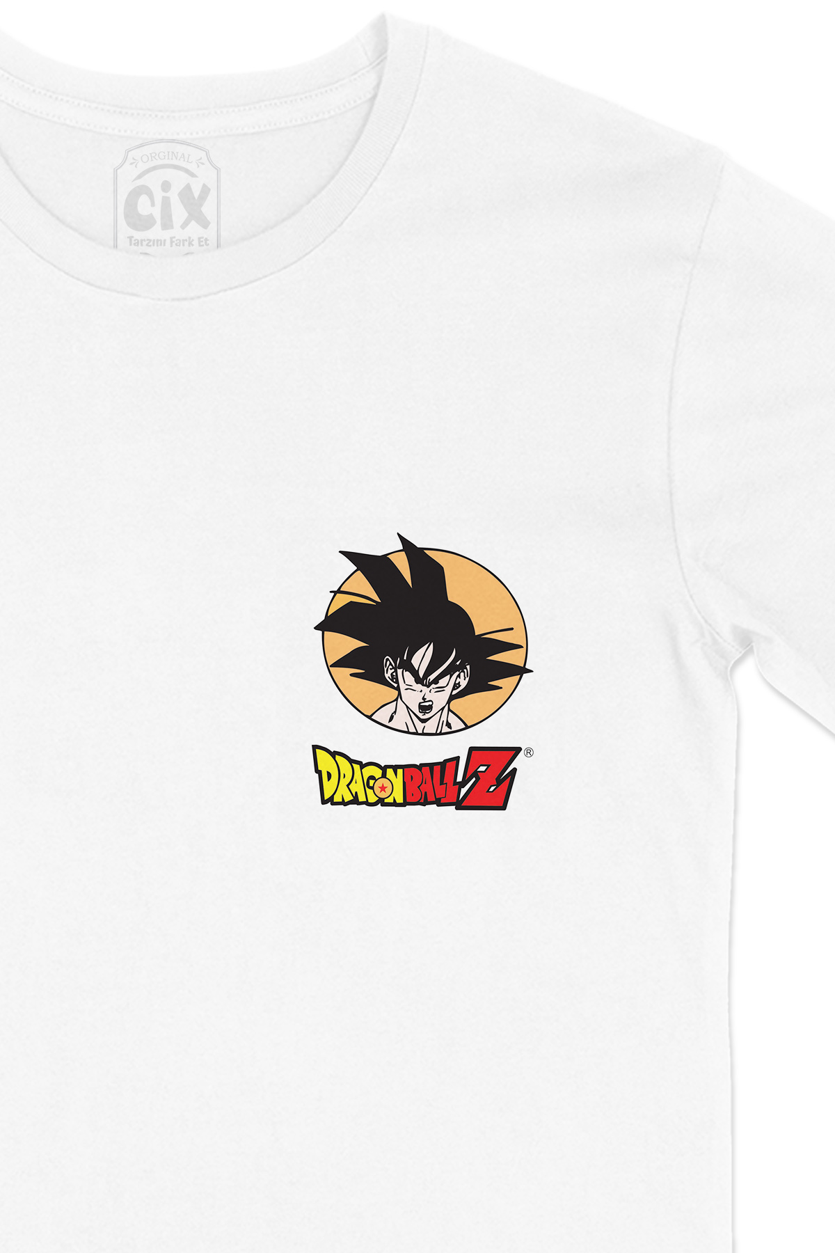 Dragol Ball Z Cep Logo Tasarımlı Beyaz Tişört